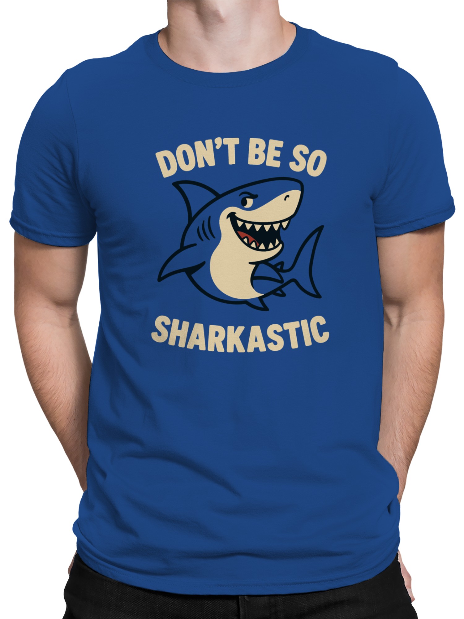 Sharkastic Humor Graphic Art Men's T-shirt - Picture 5 of 6