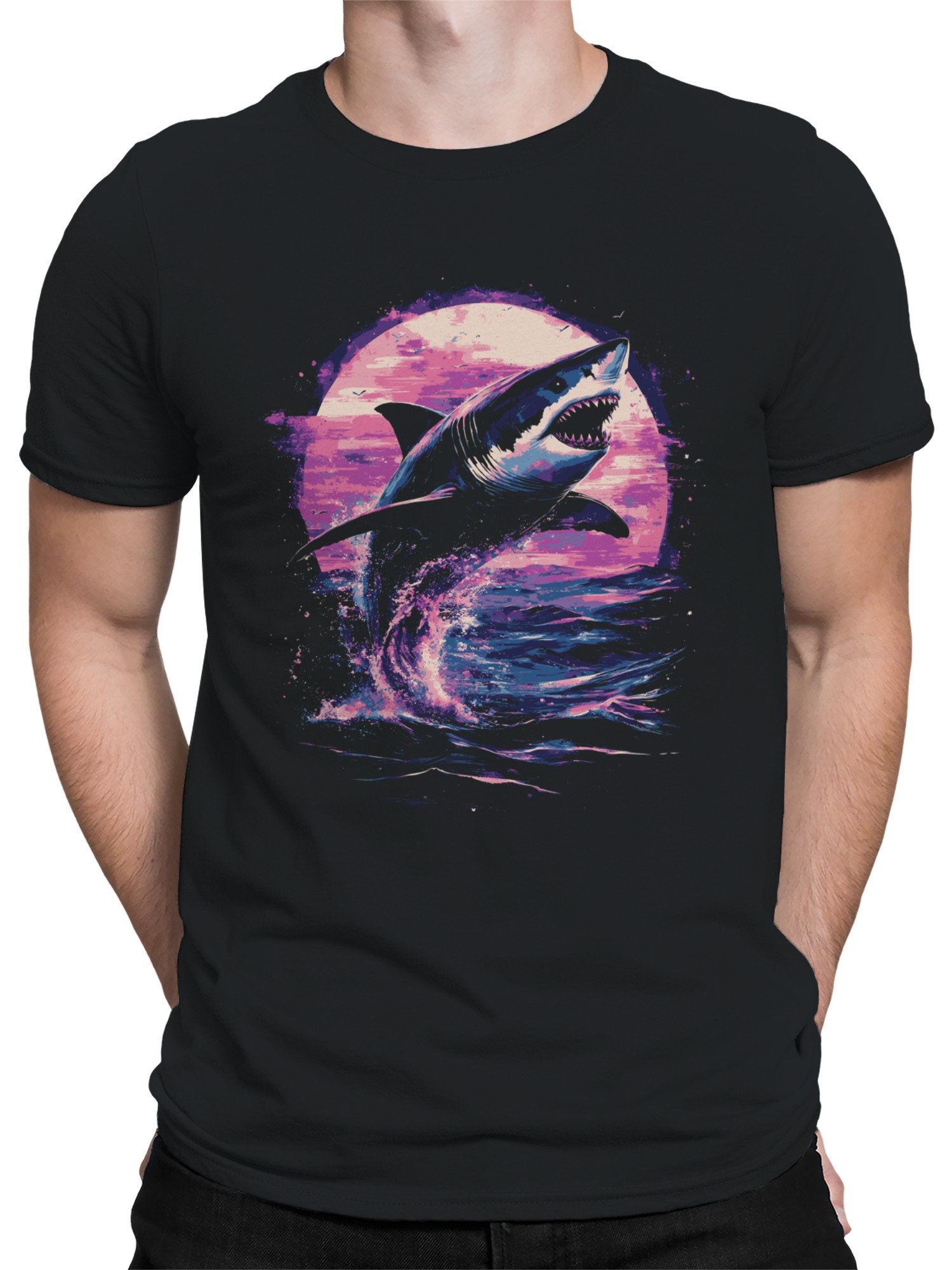 Camiseta retro Shark Surge at Sunset para hombre - Imagen 5 de 6