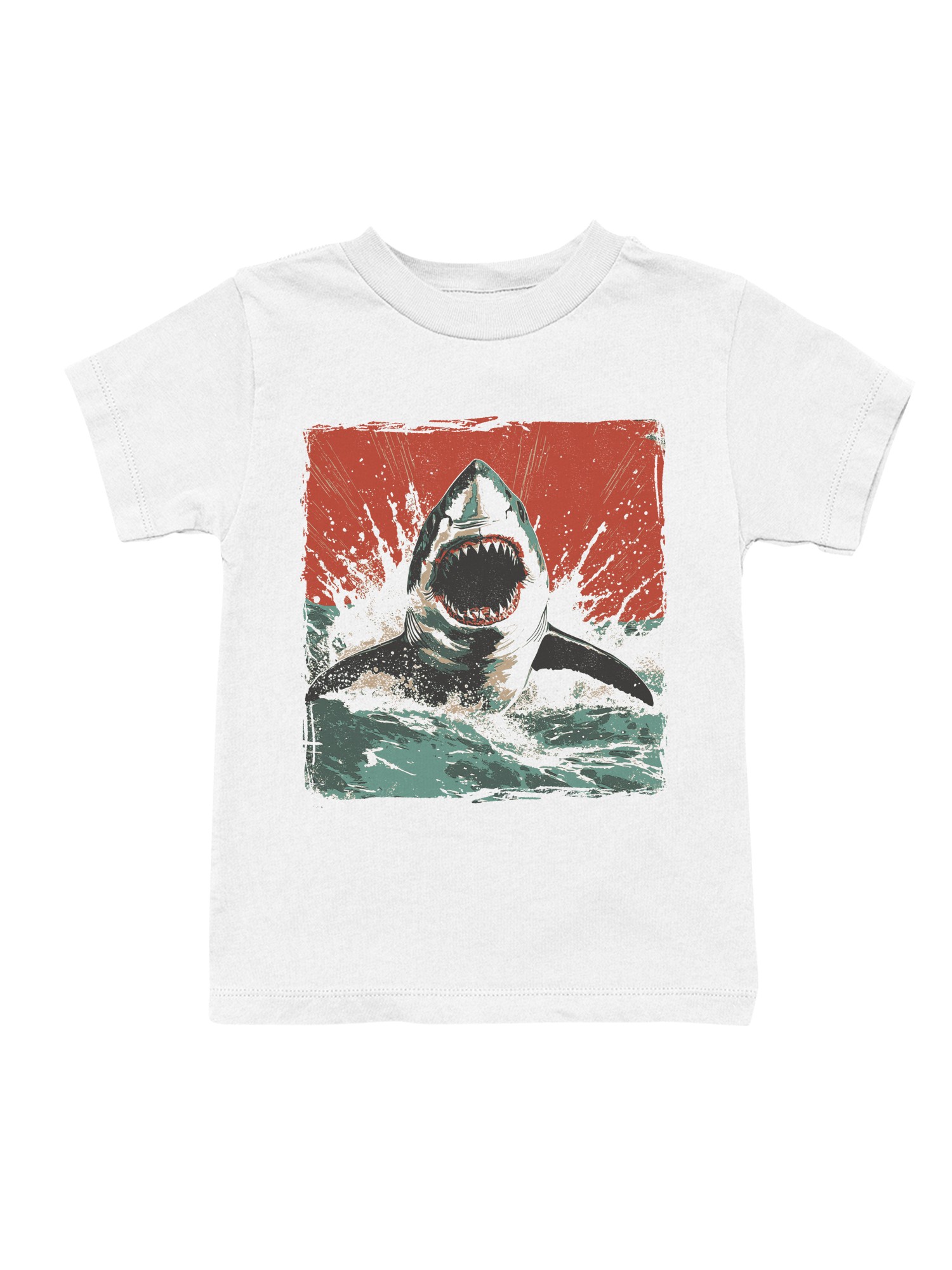 Ferocious Shark Attack Art Youth's T-shirt - Picture 4 of 6
