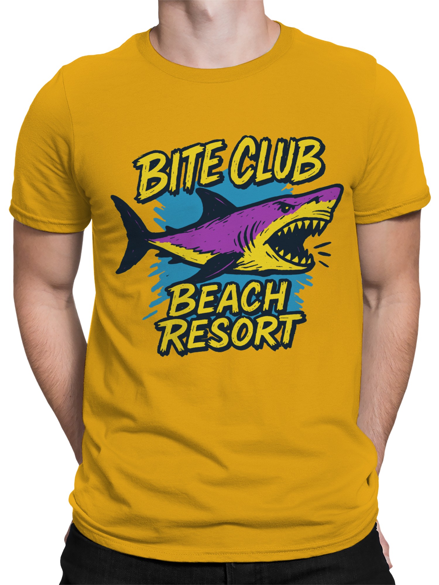 Bite Club Beach Resort Shark Men's T-shirt - Picture 5 of 6
