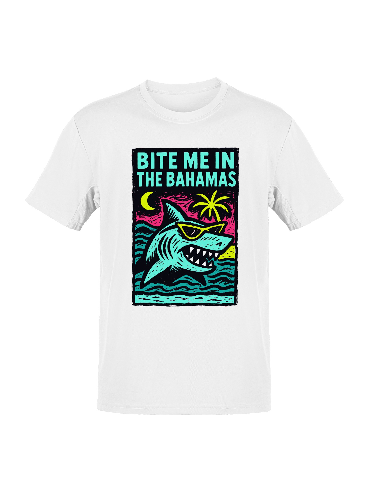 Bahama Shark Sunglasses Art Men's T-shirt - Picture 4 of 6