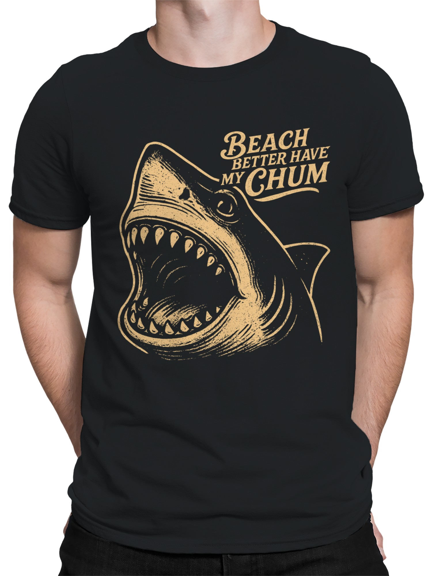Shark Humor: Beach Better Have My Chum Men's T-shirt - Picture 5 of 6