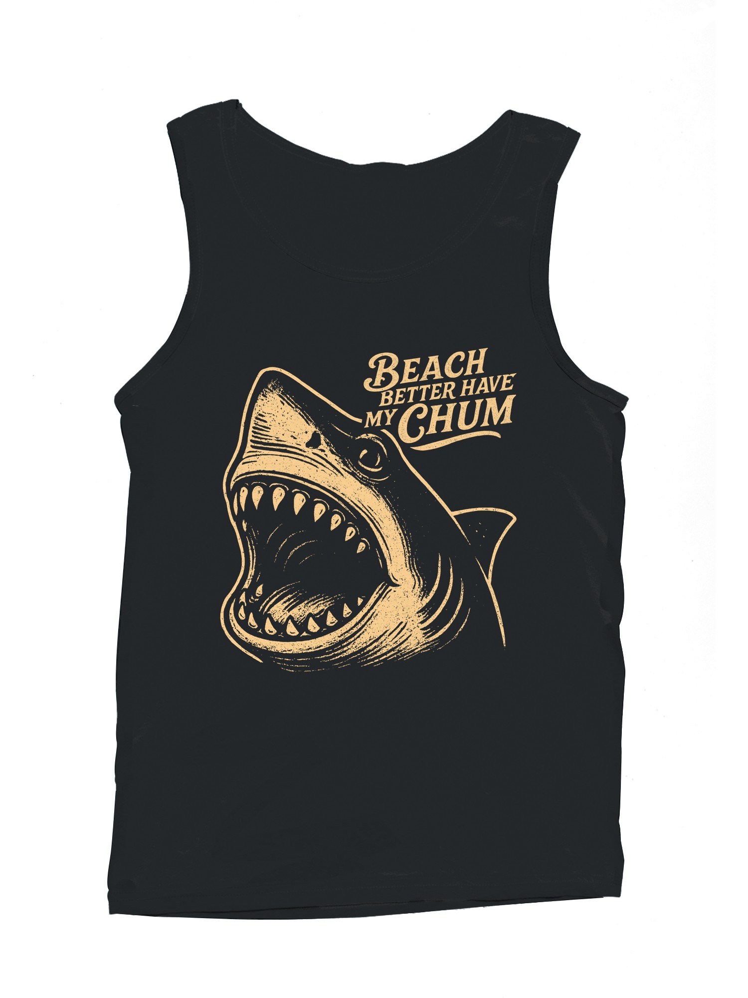 Shark Humor: Beach Better Have My Chum Men's Tank Top - Picture 4 of 6