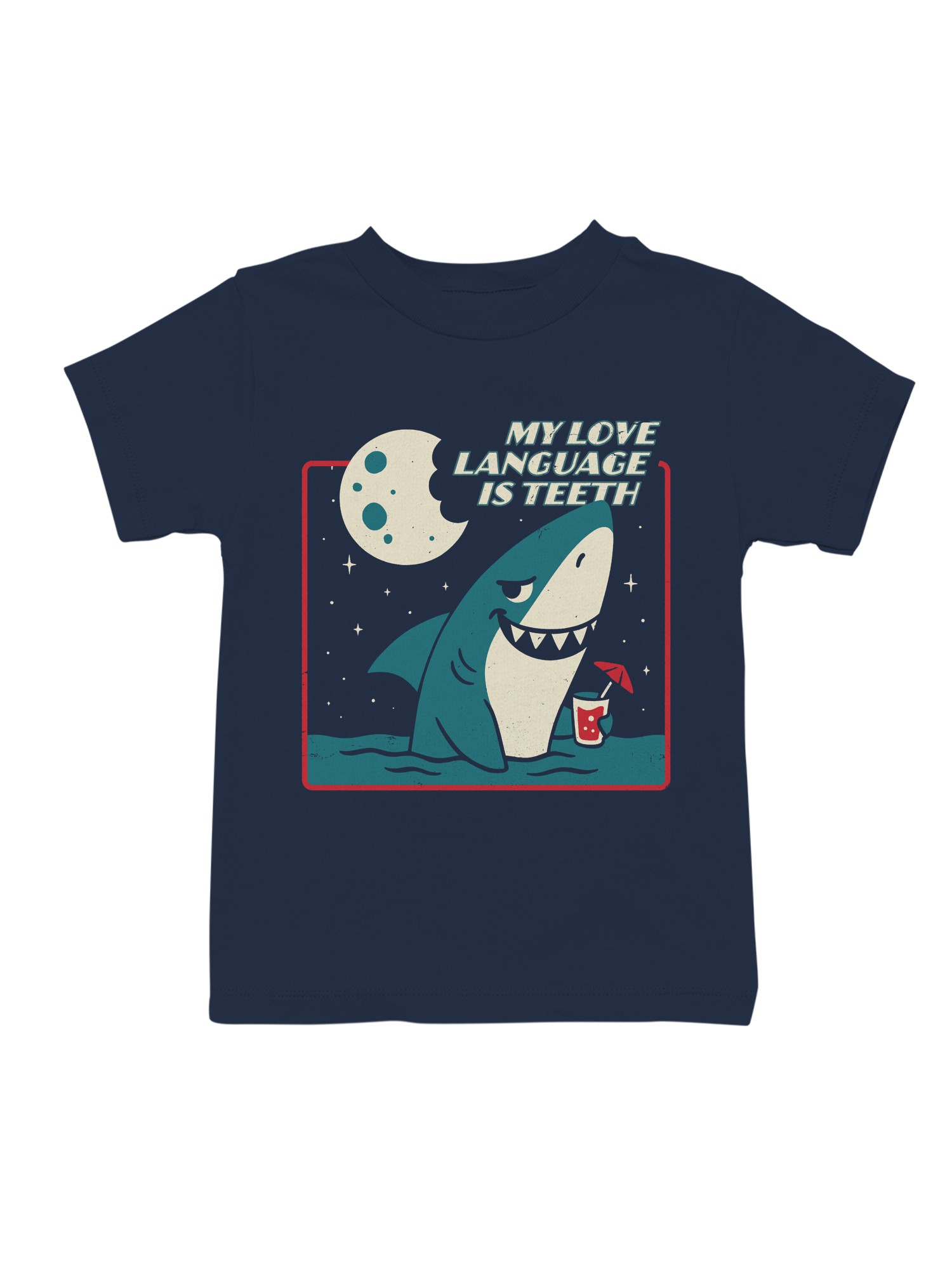 Shark Love Language Humor Design Youth's T-shirt - Picture 4 of 6