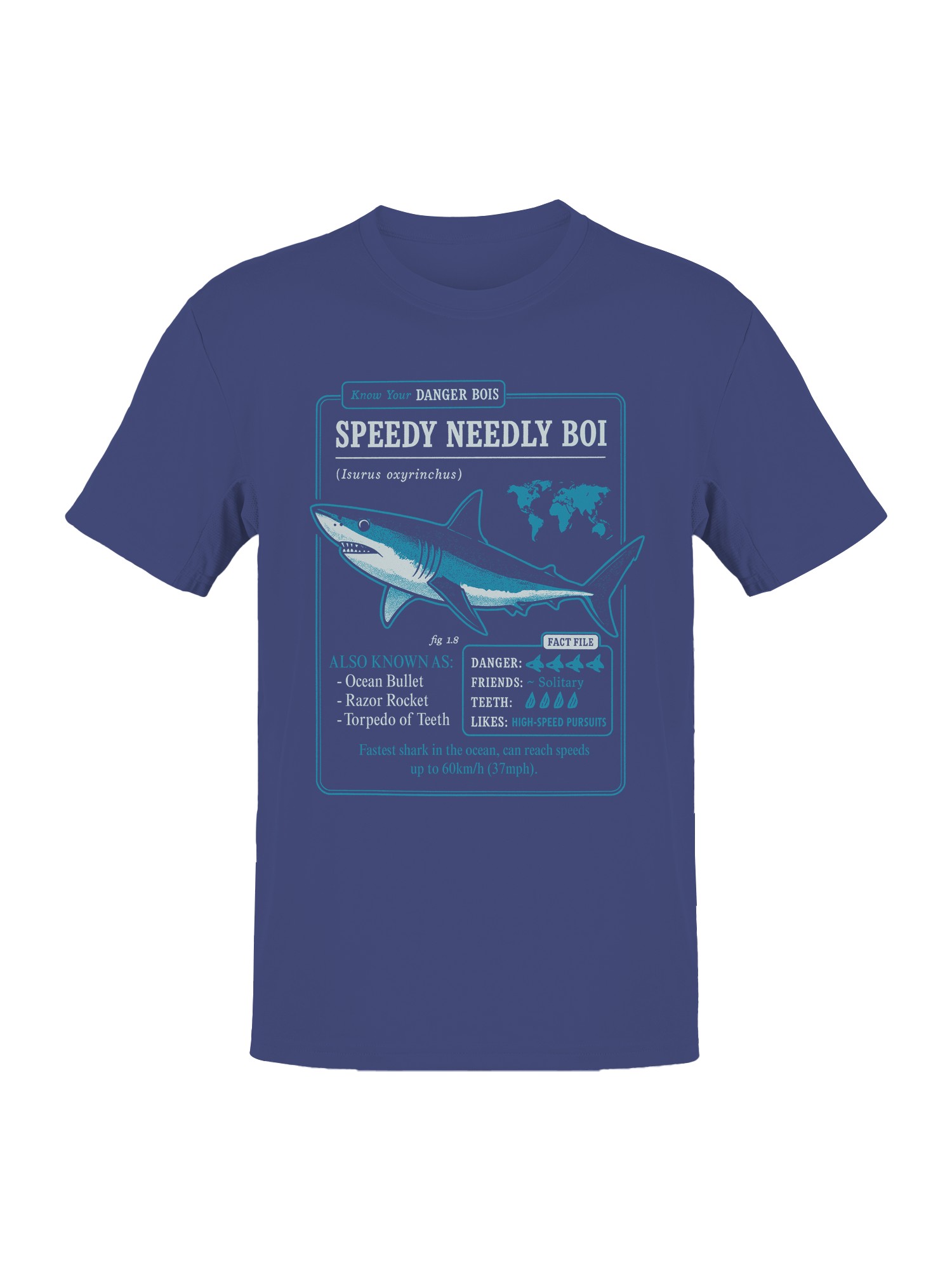 Speedy Needly Boi Shark Facts Men's T-shirt - Picture 4 of 12