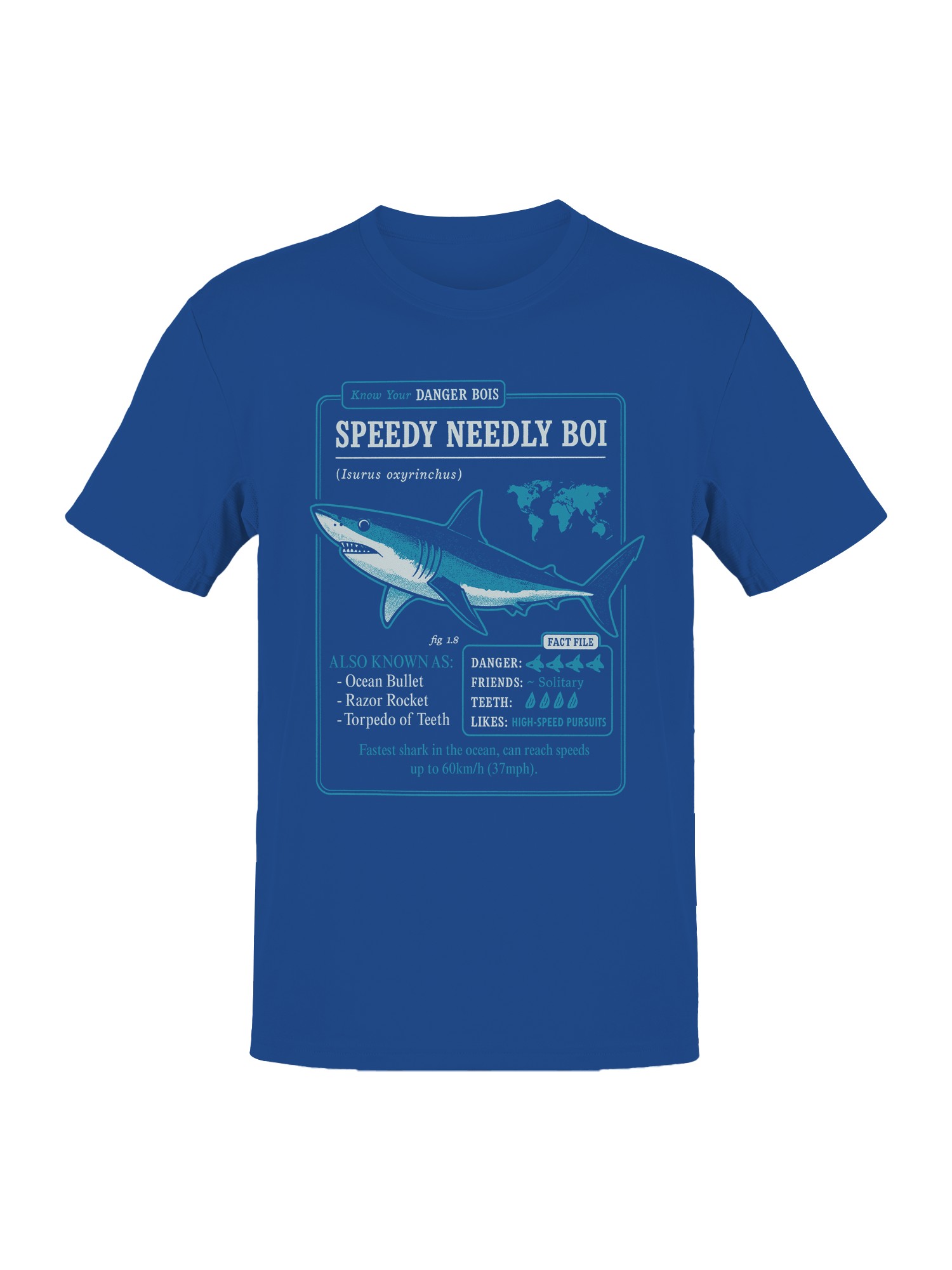 Speedy Needly Boi Shark Facts Men's T-shirt - Picture 7 of 12
