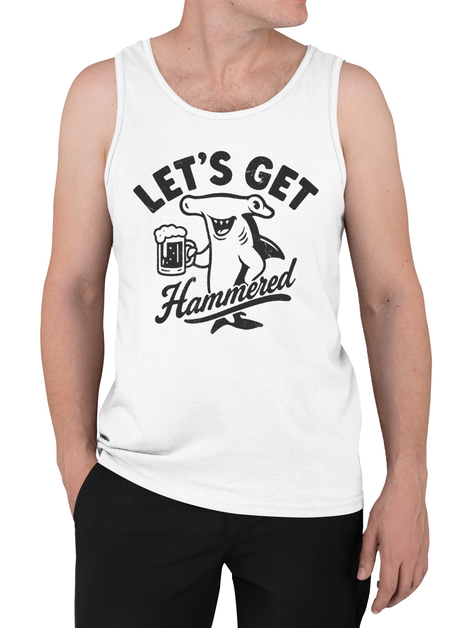 Hammerhead Shark Beer Pun Herren Tank Top - Bild 5 von 6