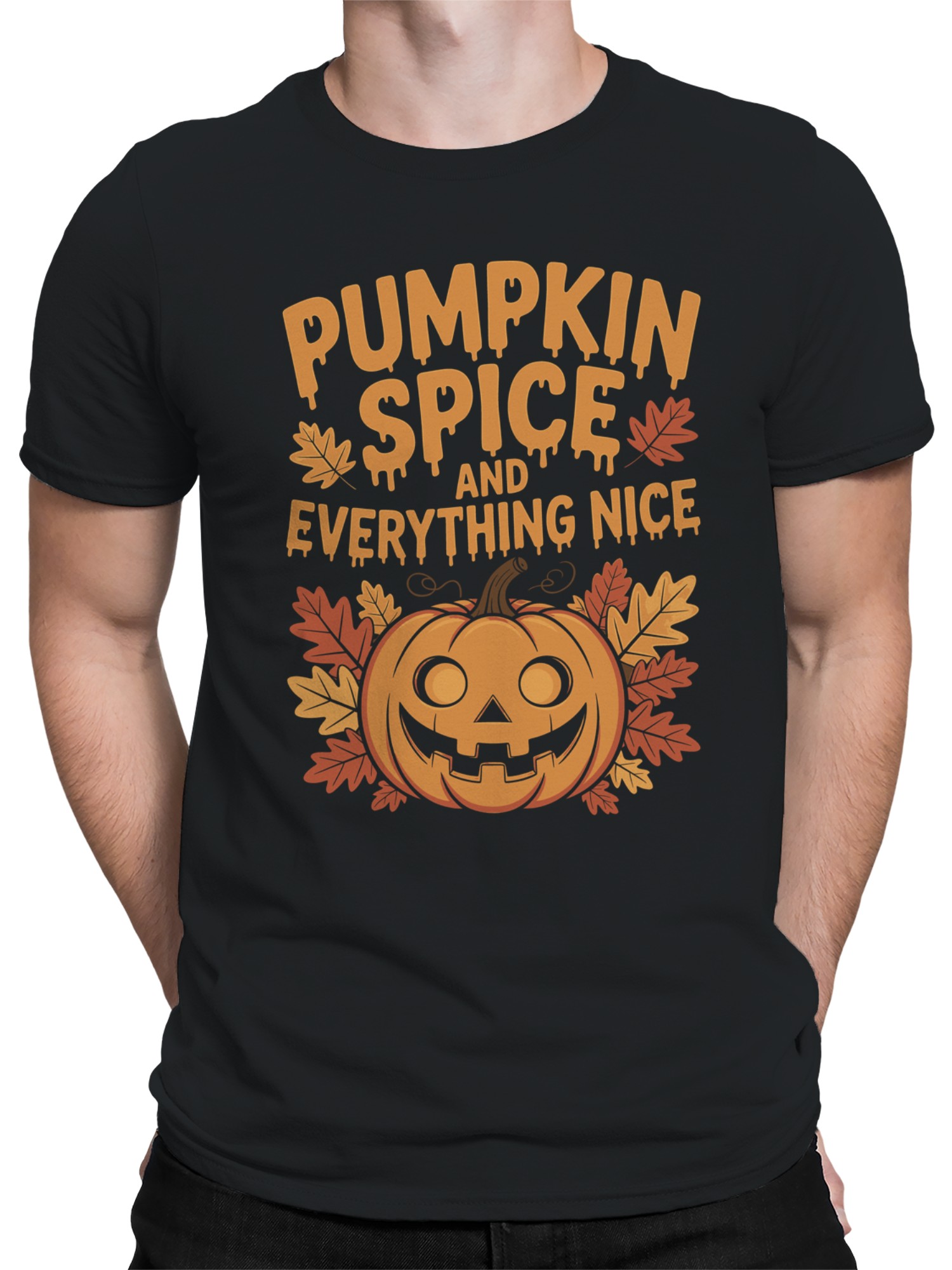 Pumpkin Spice Autumn Vibes Men's T-shirt - Picture 5 of 6