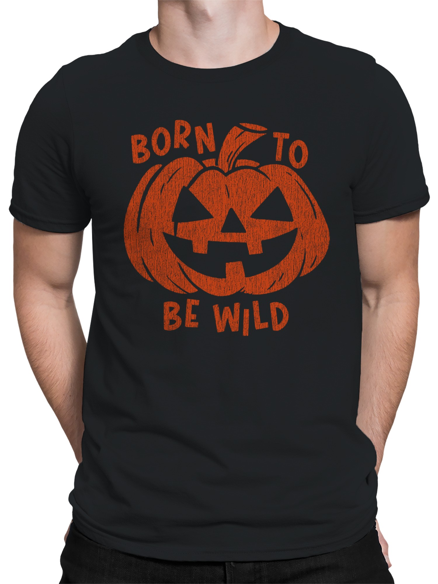 Born to Be Wild Pumpkin Art Men's T-shirt - Picture 5 of 6