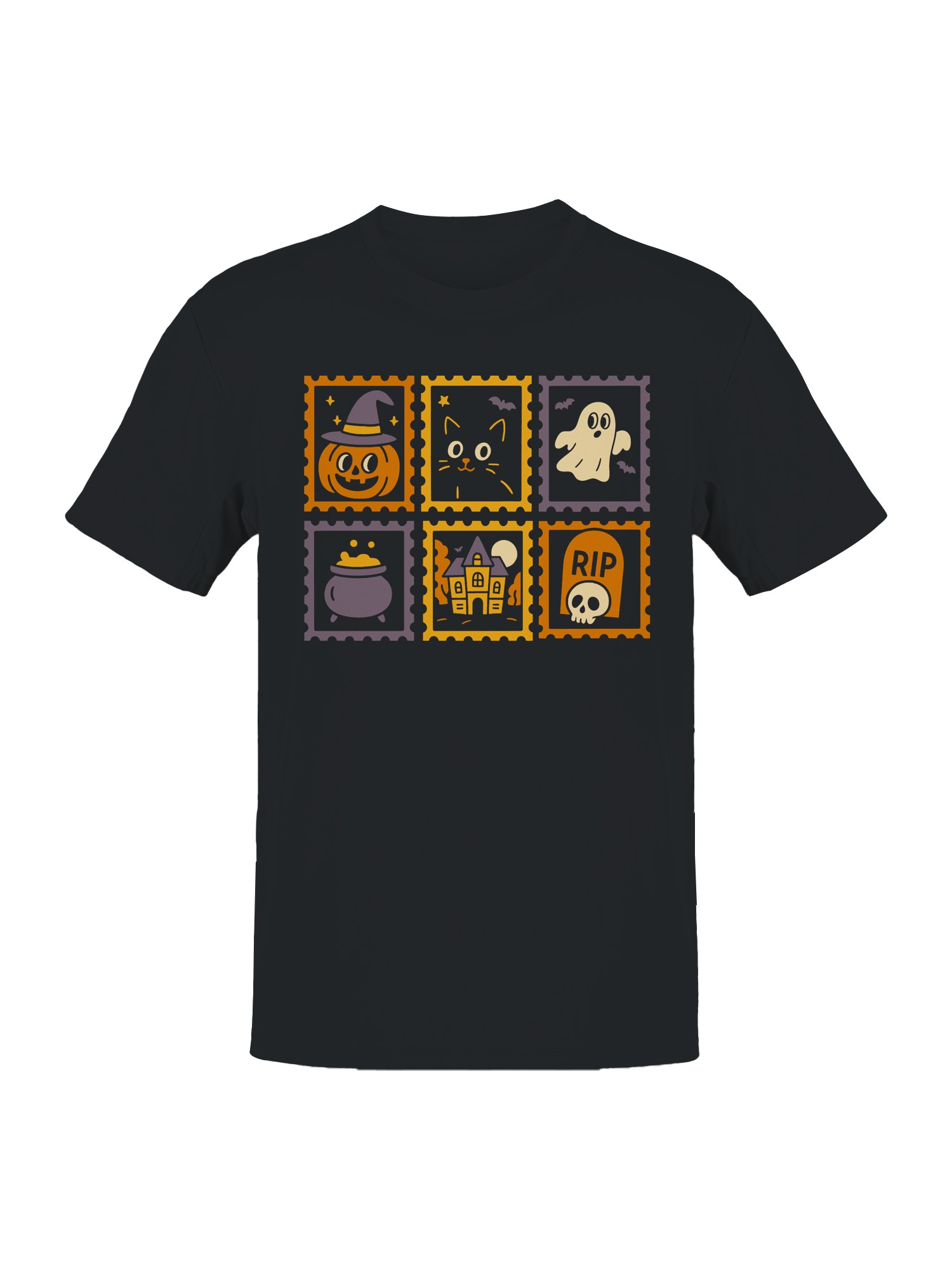 Spooky Halloween Stamp Art Men's T-shirt - Picture 4 of 6