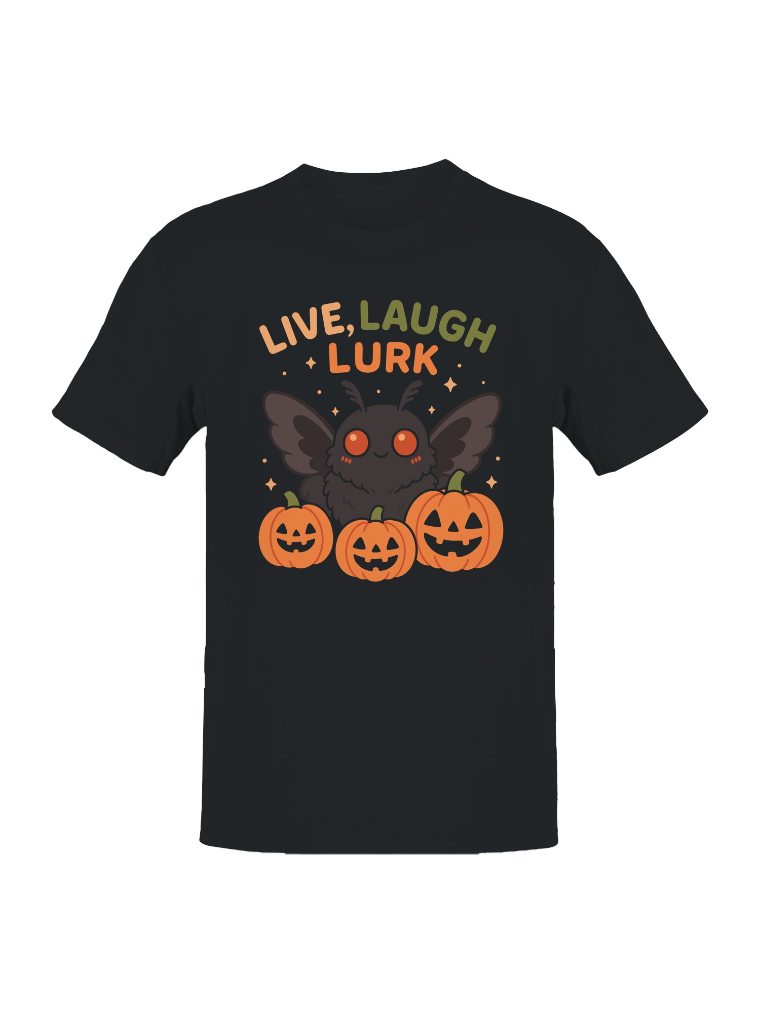 Live Laugh Lurk Moth and Pumpkins Men's T-shirt - Picture 4 of 6