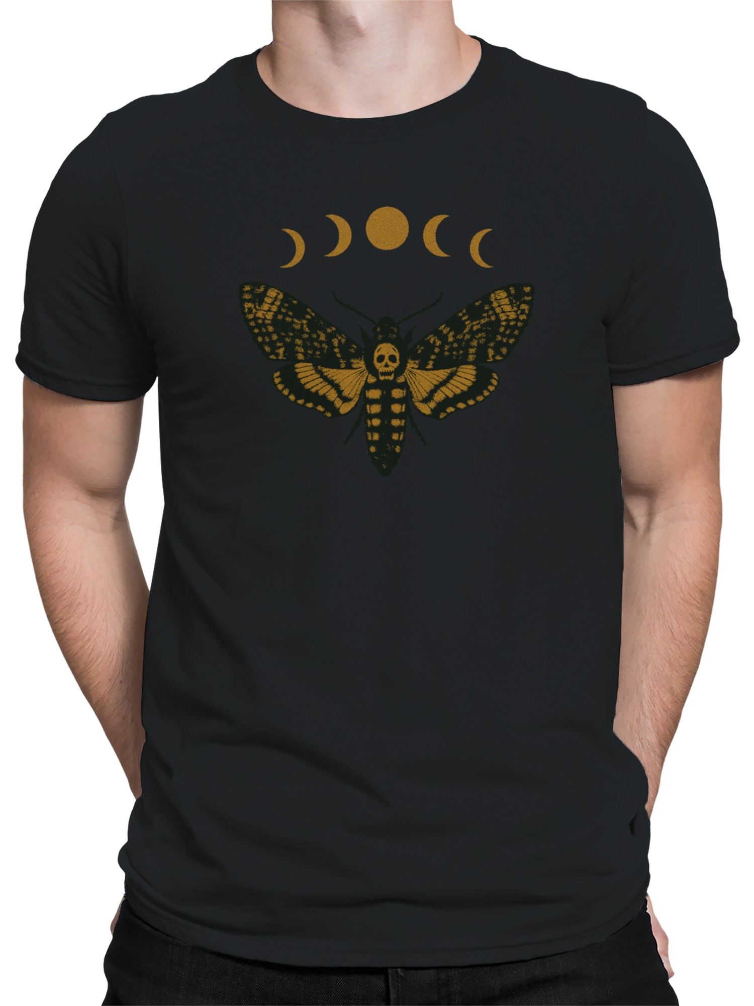 Celestial Moth with Moon Phases Men's T-shirt - Picture 8 of 9