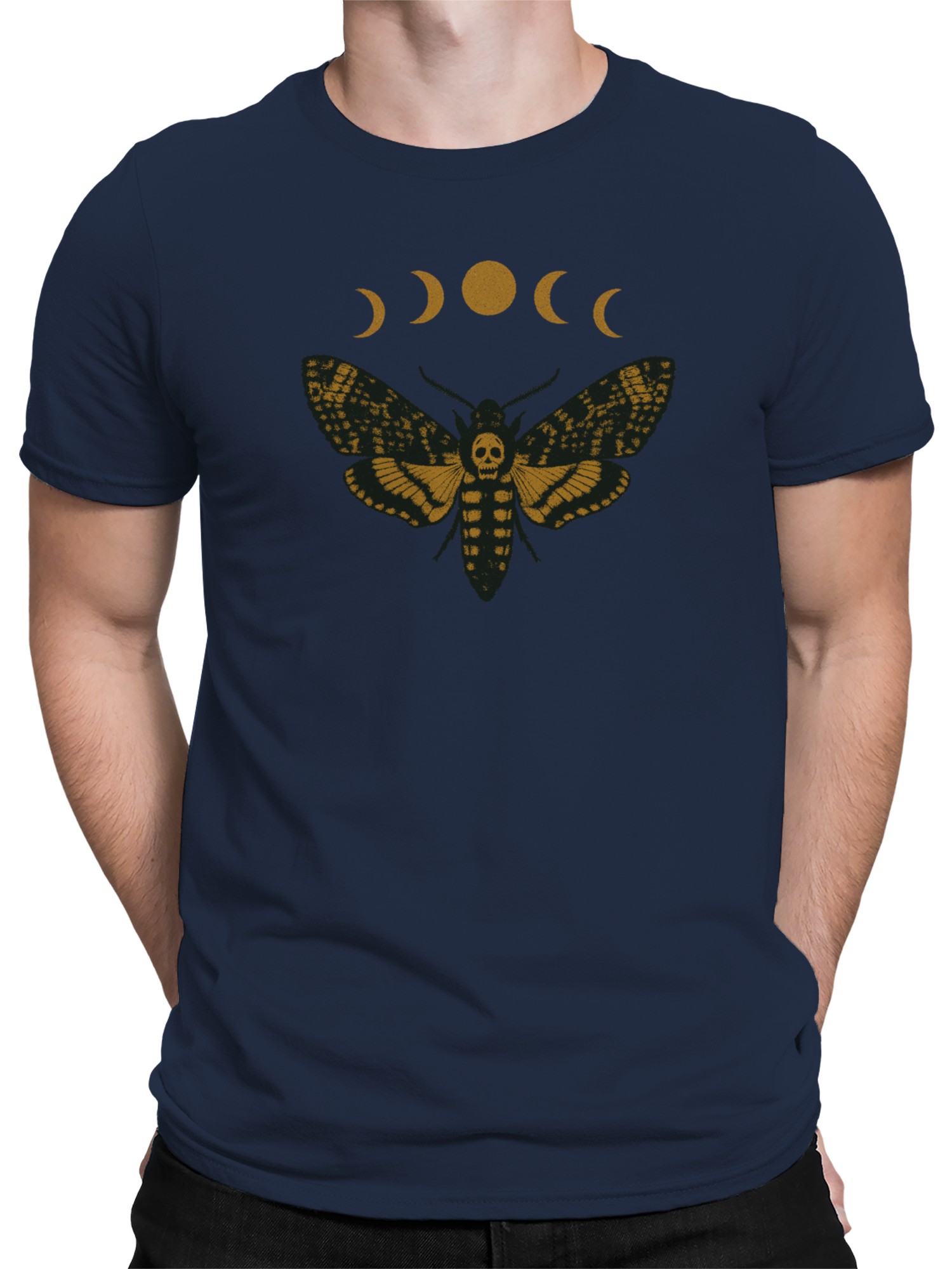 Celestial Moth with Moon Phases Men's T-shirt - Picture 5 of 9
