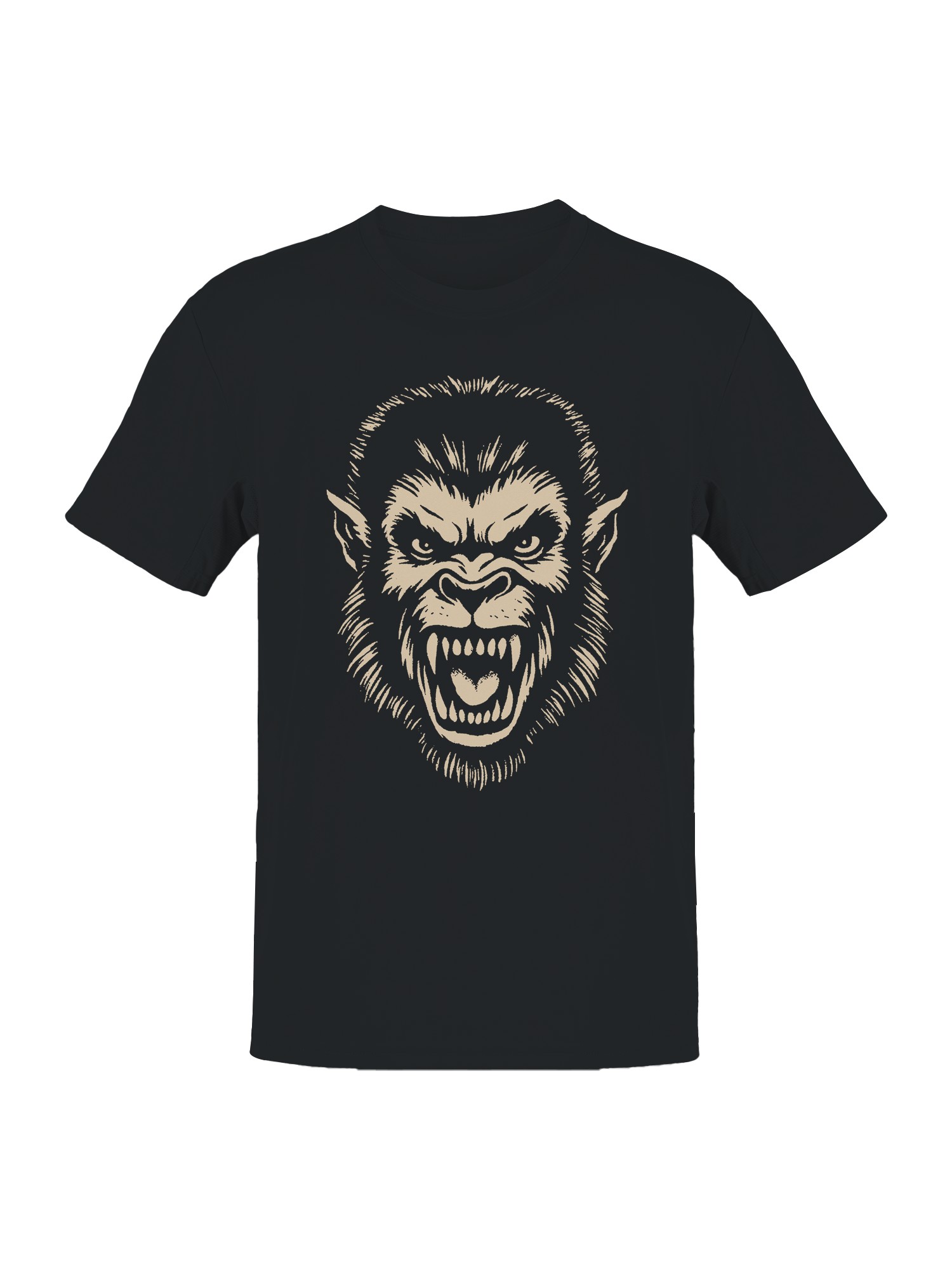 Fierce Werewolf Roar Illustration Men's T-shirt - Picture 4 of 6