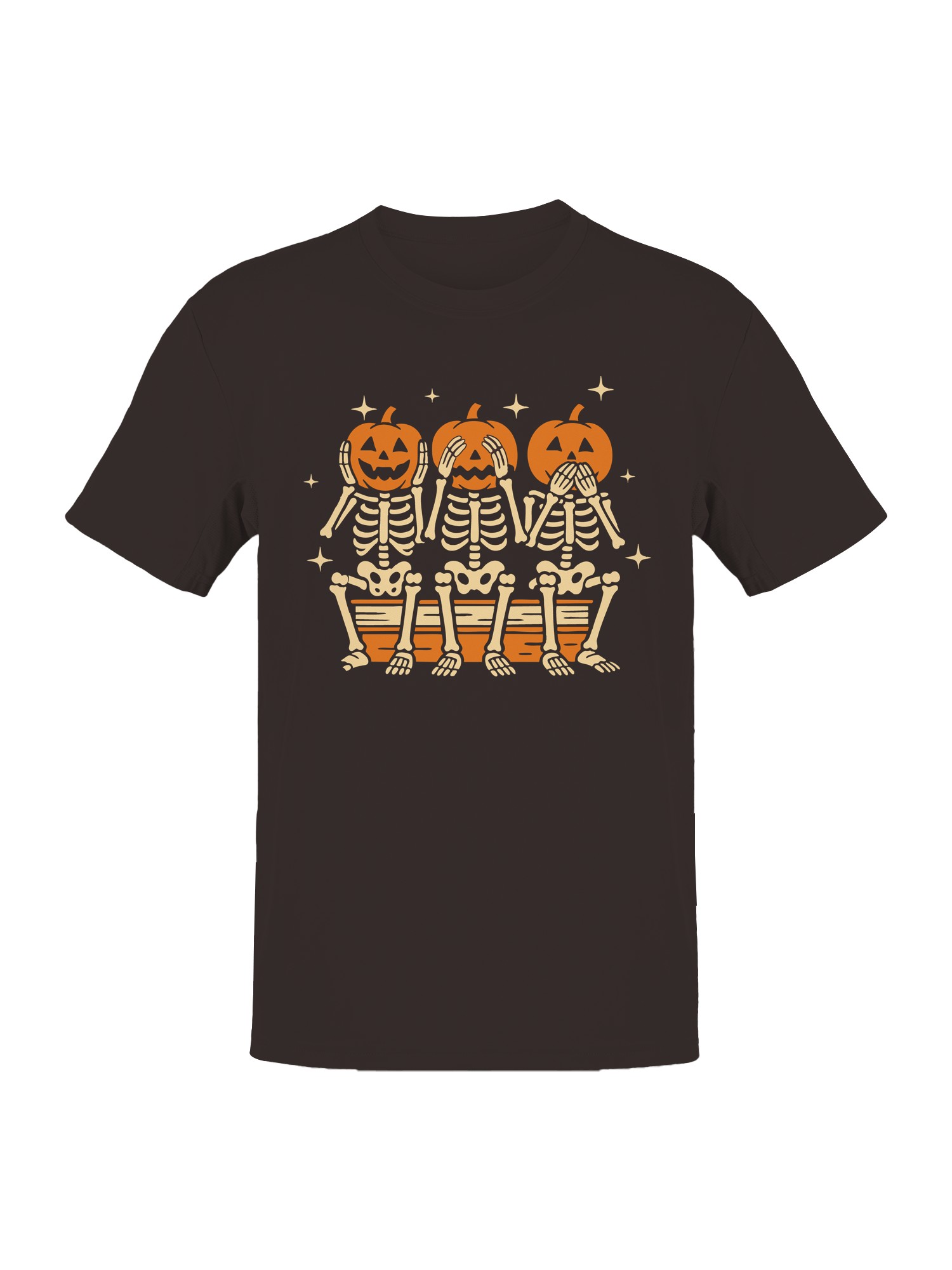 Pumpkin Skeletons Hear See Speak No Evil Men’s T-shirt