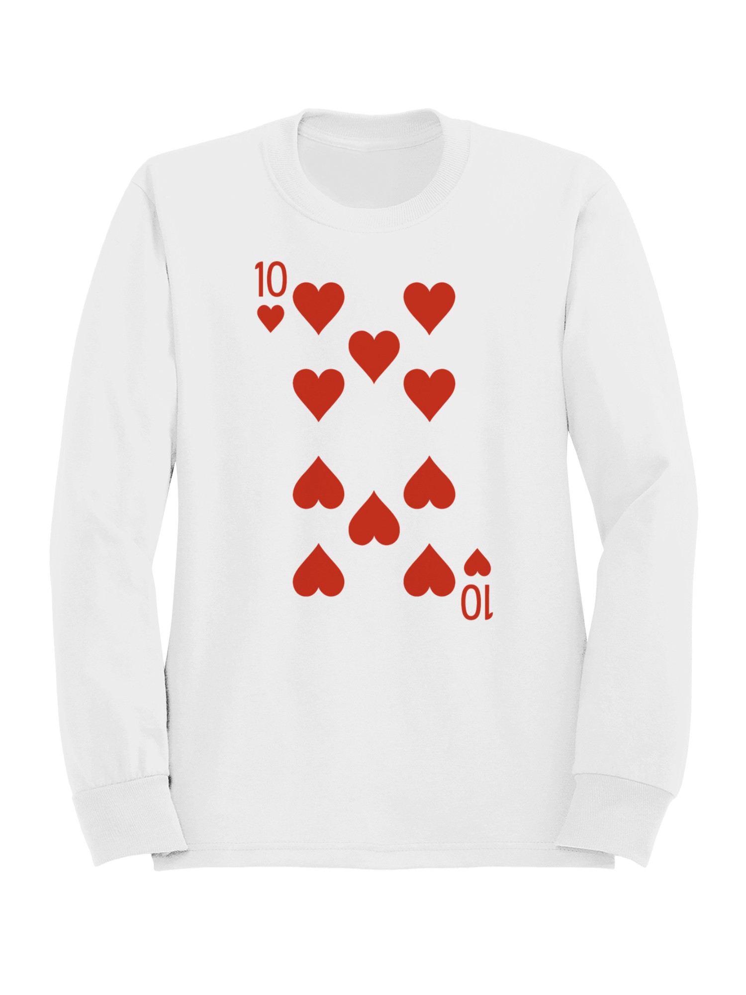 Ten of Hearts Playing Card Men's Sweatshirt - Picture 4 of 6