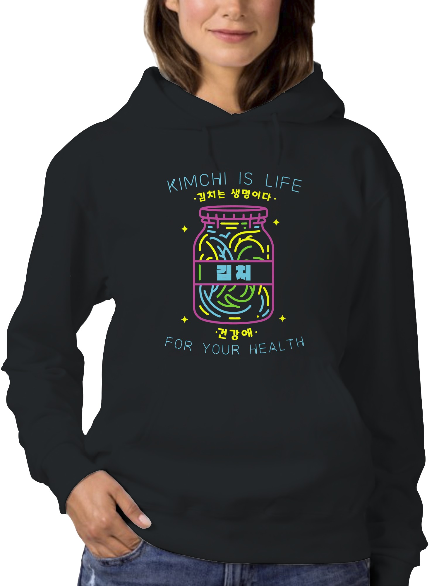 Kimchi is Life Neon Women's Hoodie - Picture 5 of 6