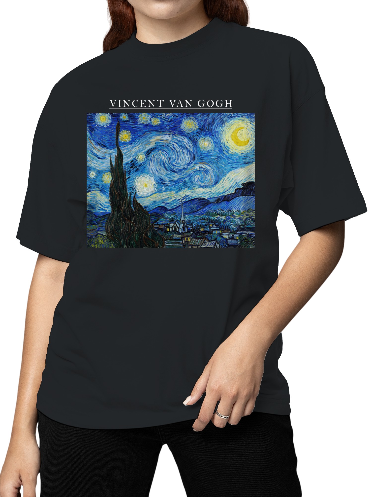 Starry Night by Vincent Van Gogh Women's T-shirt - Picture 8 of 9