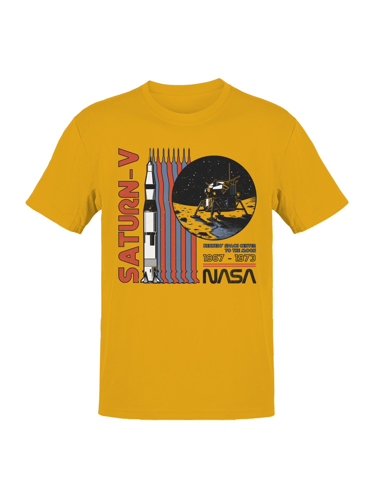 Officially Licensed Nasa Saturn-V Lunar Mission 1967-1973 Men’s T-shirt