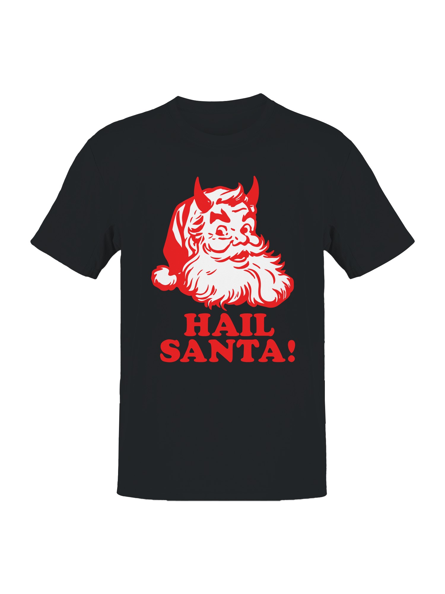 Hail Santa Devilish Holiday Spirit Men's T-shirt - Picture 4 of 12
