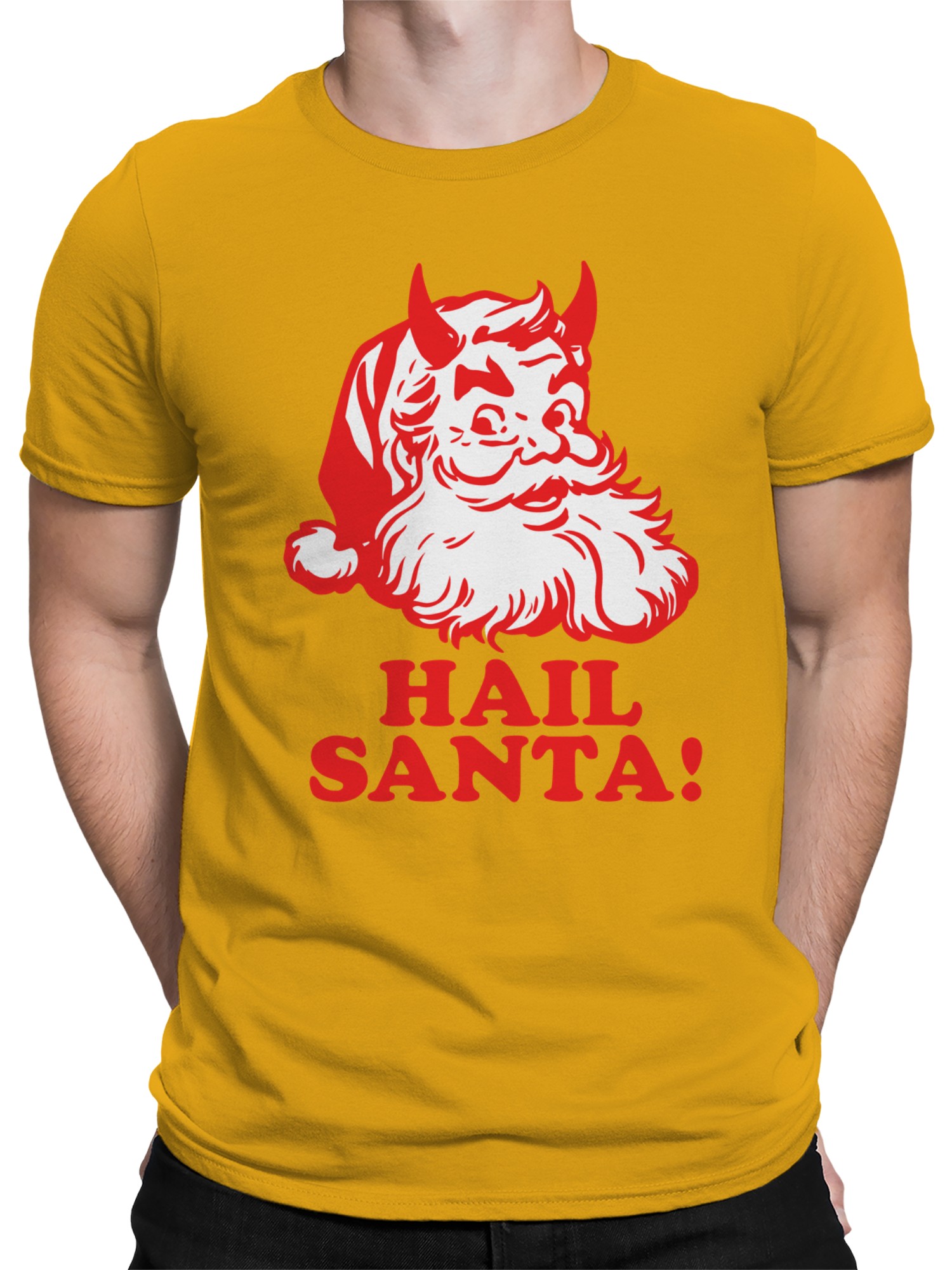 Hail Santa Devilish Holiday Spirit Men's T-shirt - Picture 8 of 12