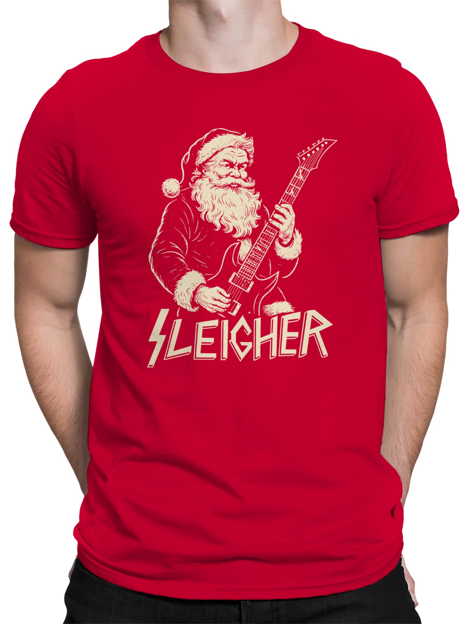 Santa Rock Sleigher Graphic Men's T-shirt - Picture 5 of 9