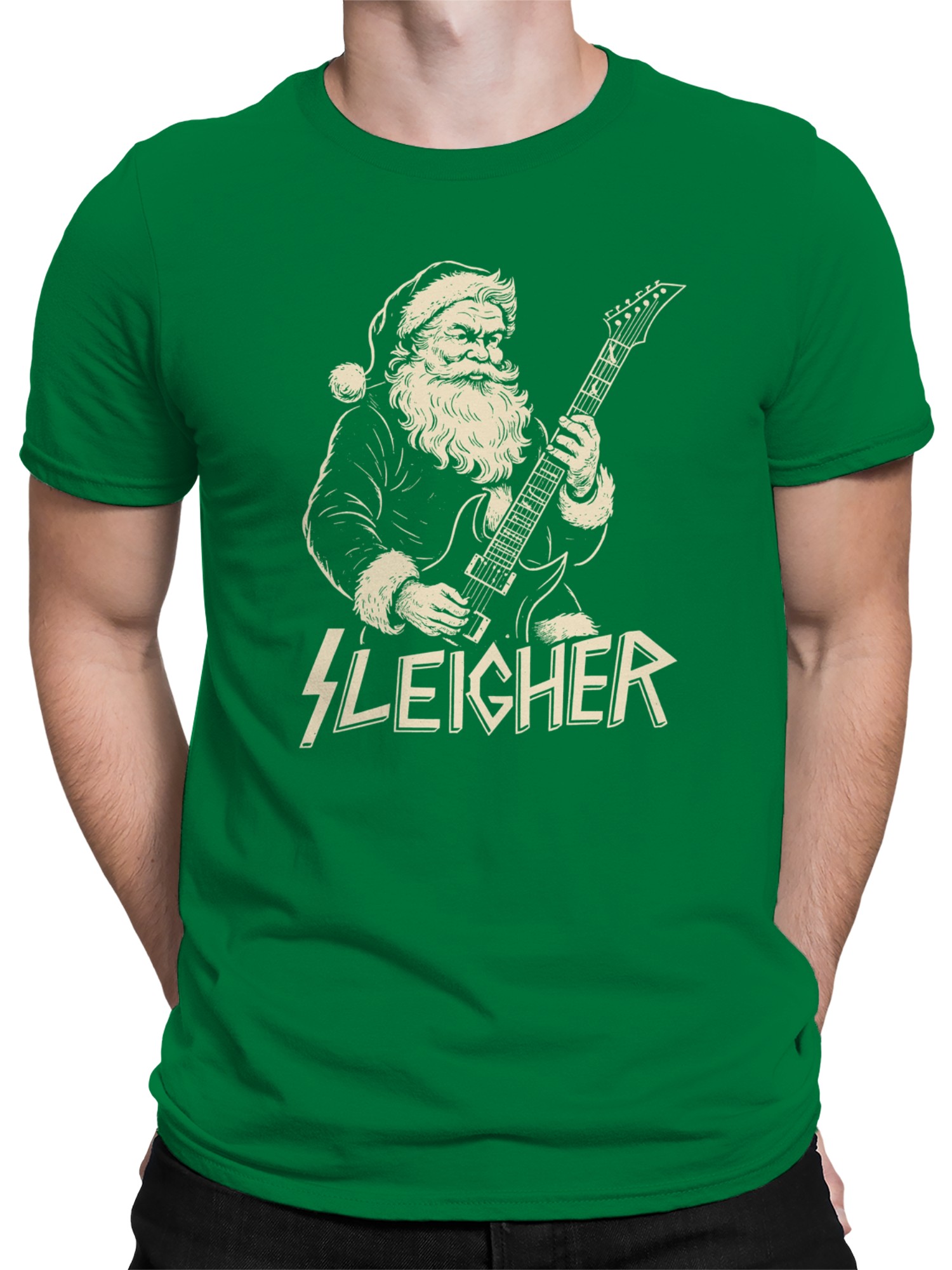 Santa Rock Sleigher Graphic Men's T-shirt - Picture 8 of 9