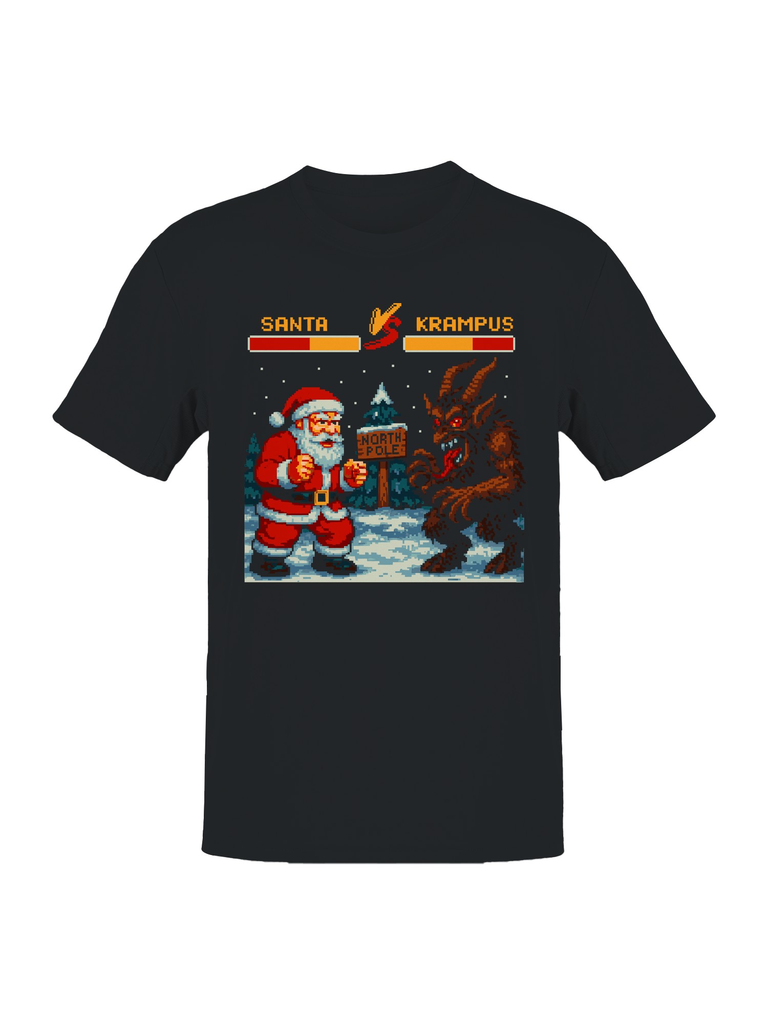 T-shirt uomo Babbo Natale vs Krampus Showdown - Foto 4 di 6