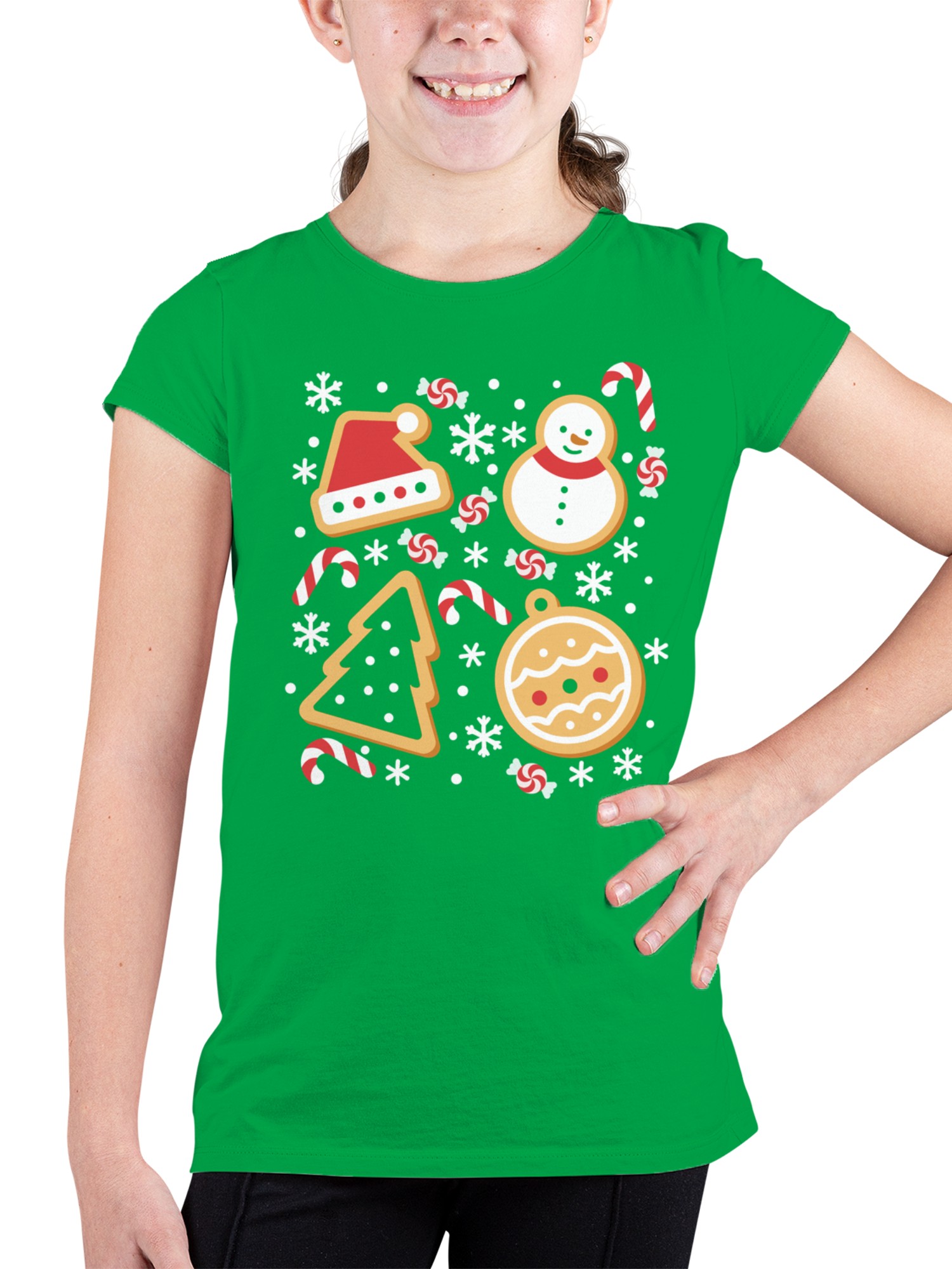 Festive Christmas Cookie Design Youth's T-shirt - Picture 5 of 6