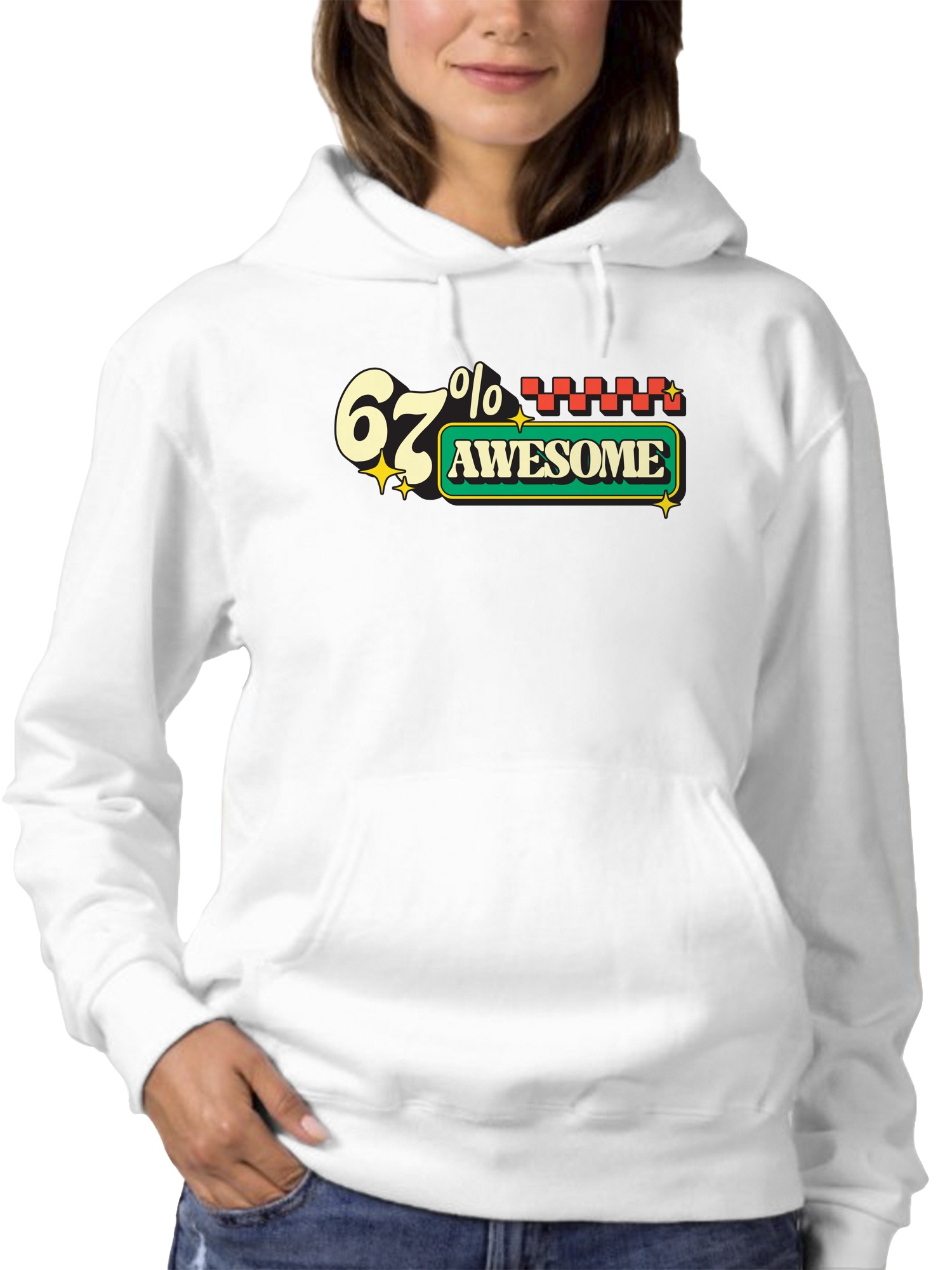 67% Awesome Retro Star Design Women's Hoodie - Picture 8 of 9