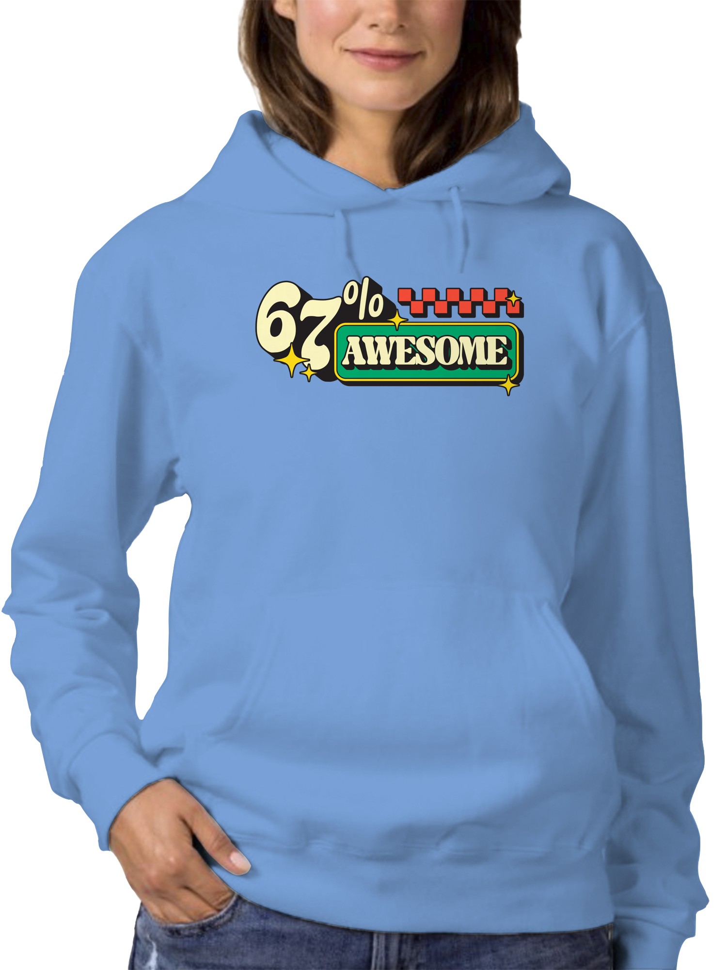 67% Awesome Retro Star Design Women's Hoodie - Picture 5 of 9