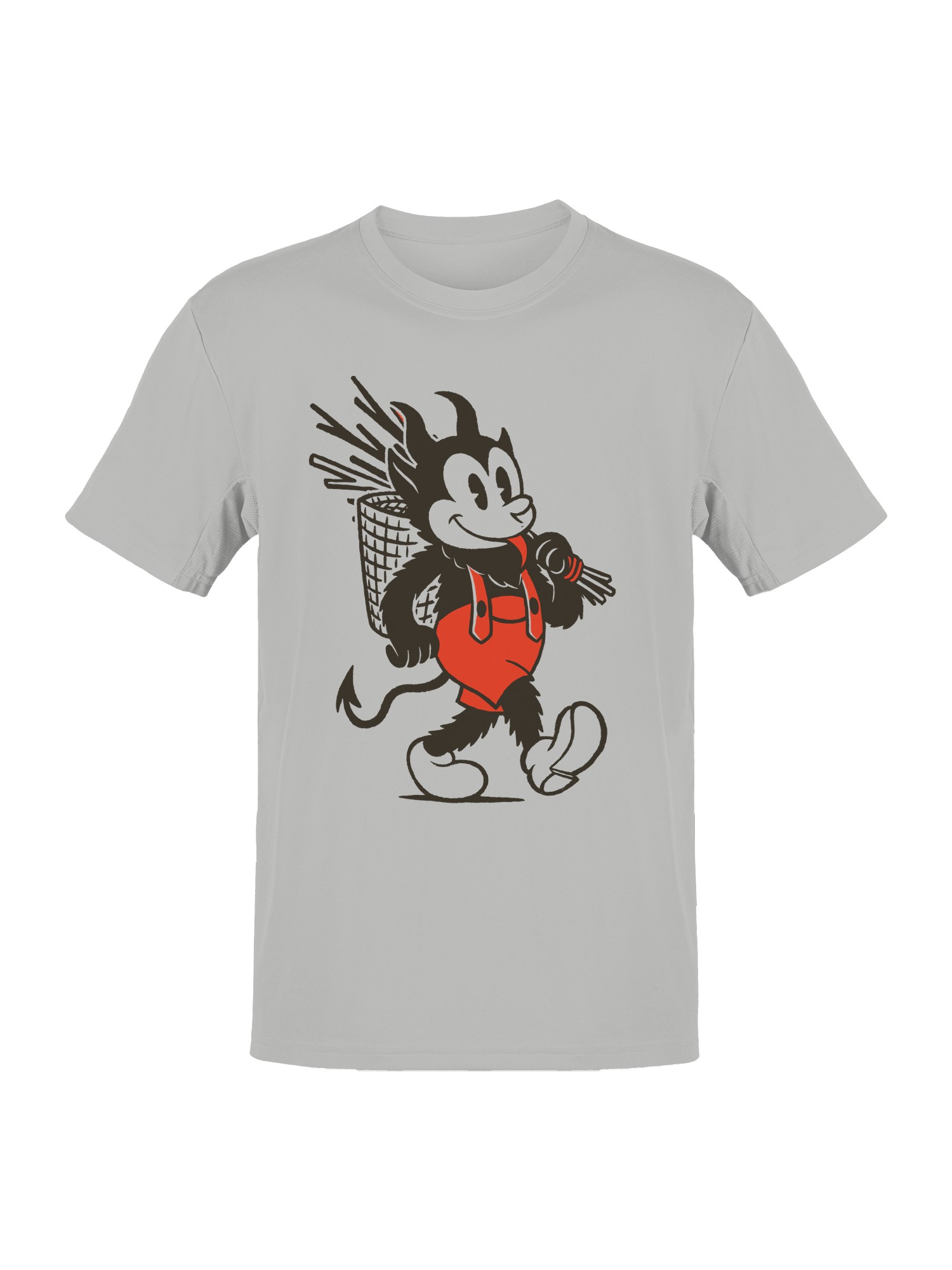 Devil Cartoon with Red Suspenders Men’s T-shirt