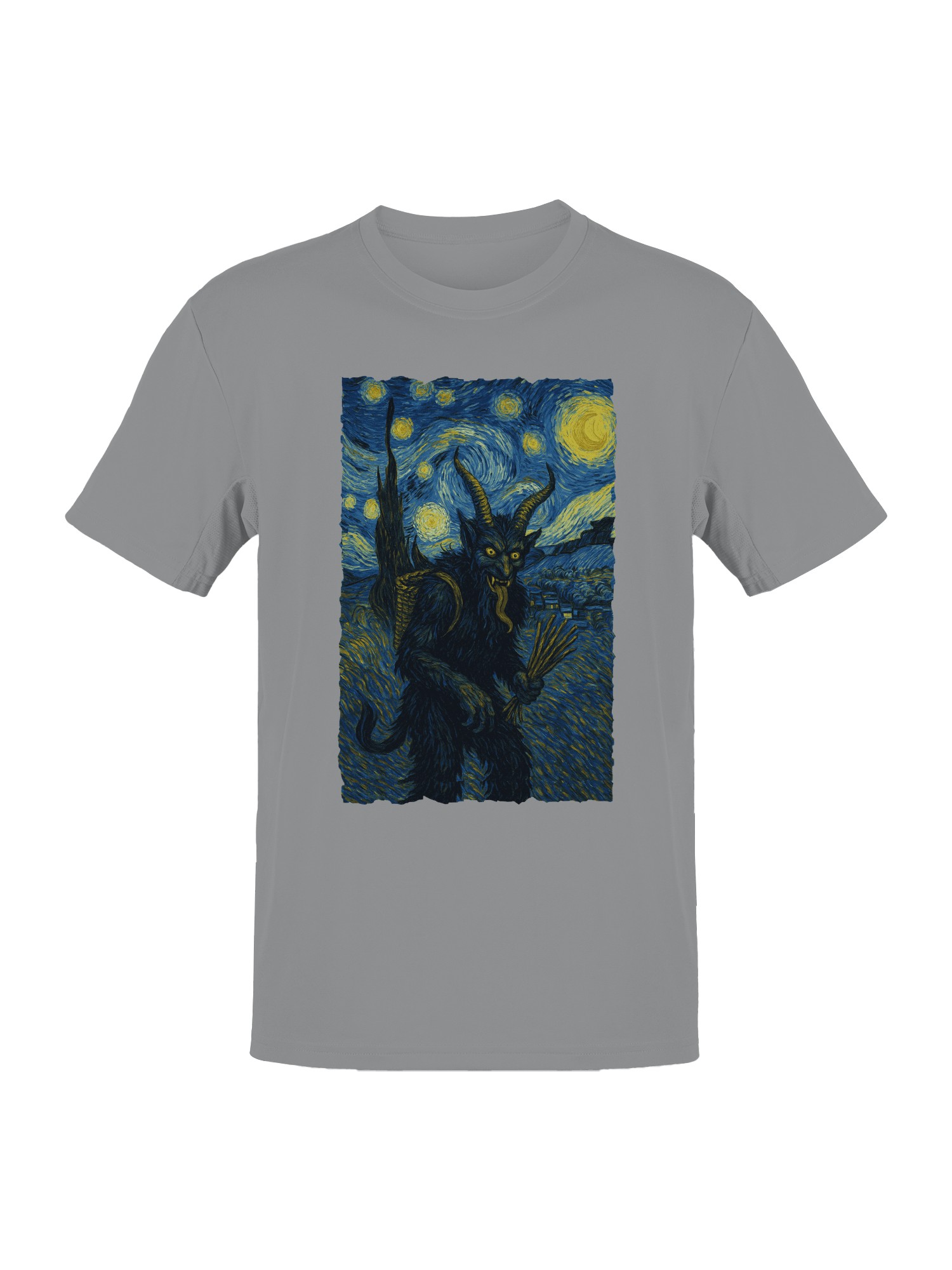 Starry Night Krampus Art Print Men's T-shirt - Picture 10 of 12