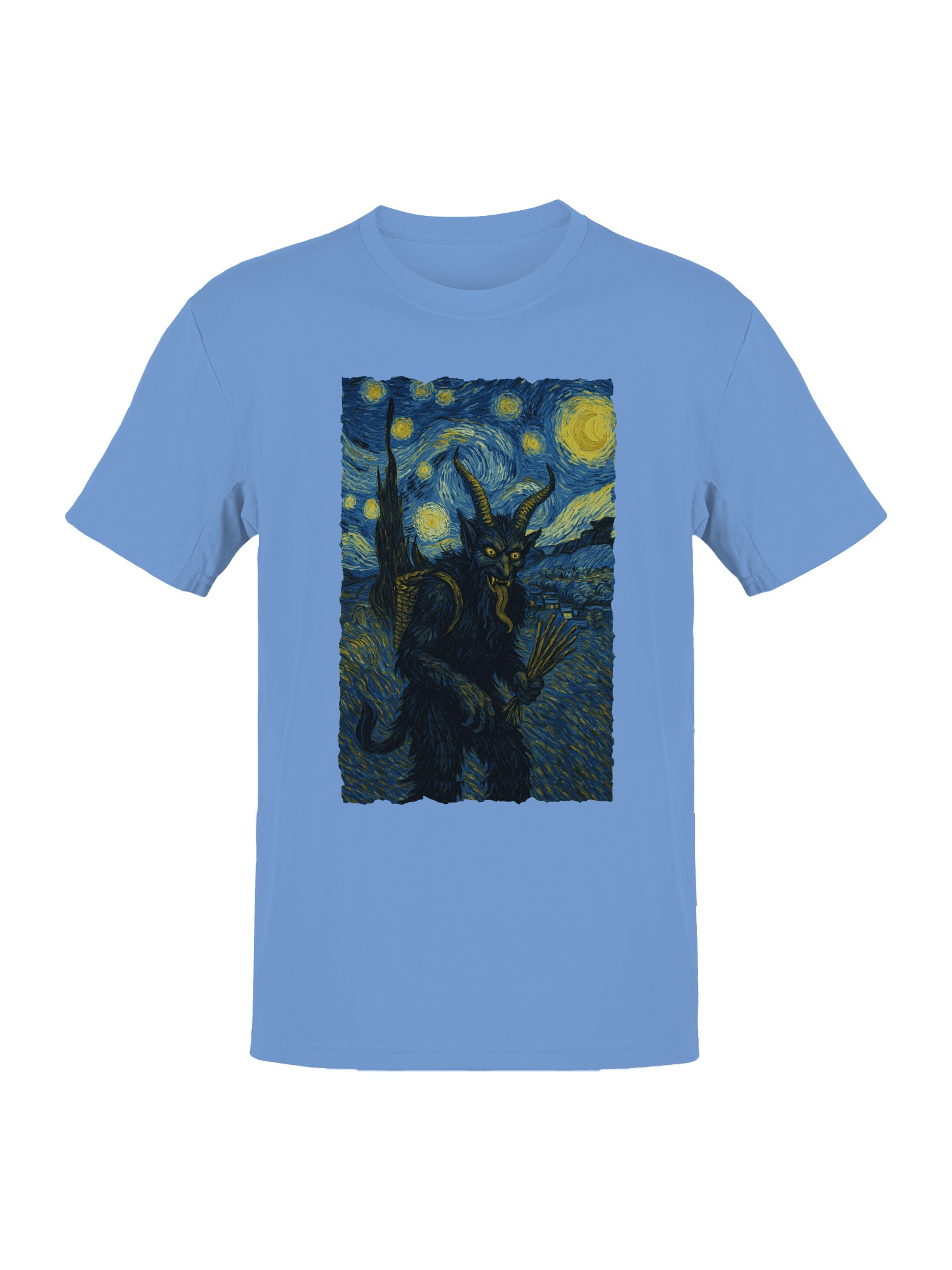 Starry Night Krampus Art Print Men's T-shirt - Picture 4 of 12