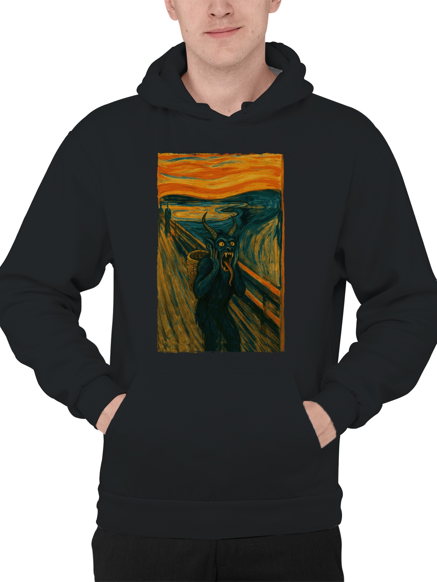 Demon Scream Surreal Art Print Men's Hoodie image 2
