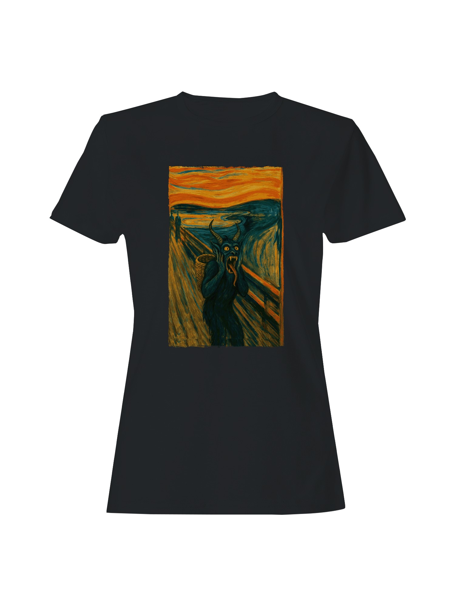 Demon Scream Surreal Art Print Women's T-shirt - Picture 4 of 6