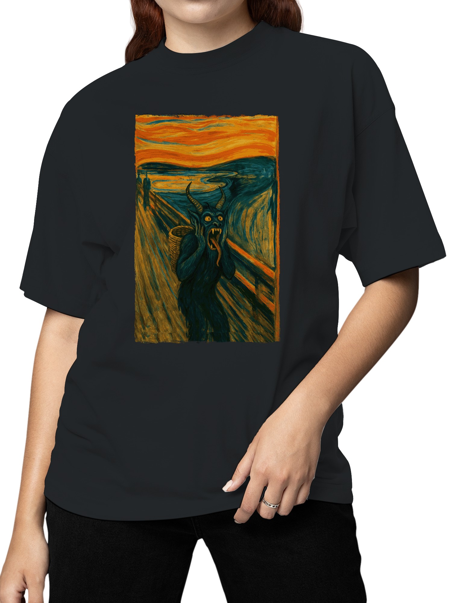 Demon Scream Surreal Art Print Women's T-shirt - Picture 5 of 6