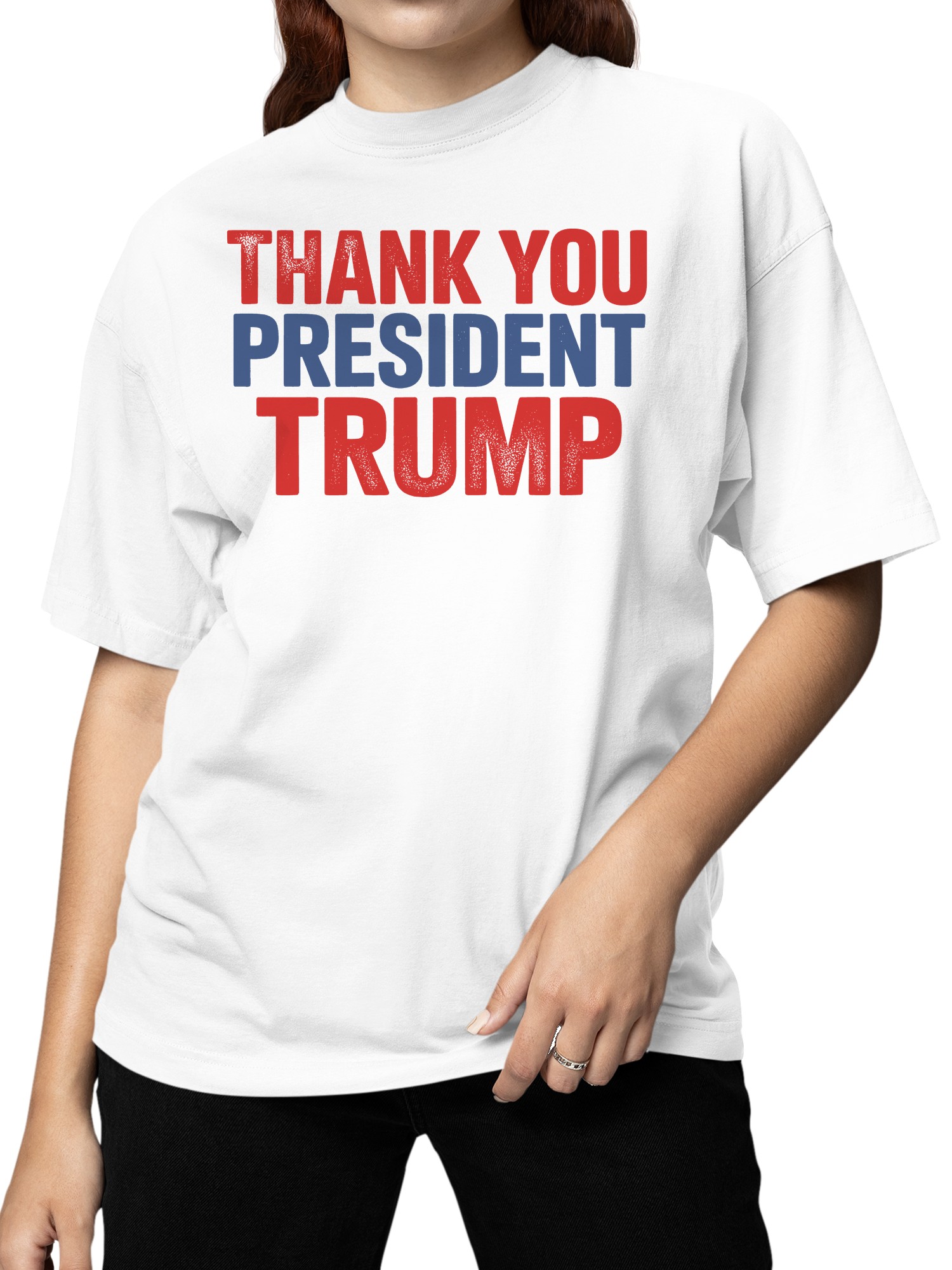 Camiseta para mujer Thank You President Trump Design - Imagen 11 de 12