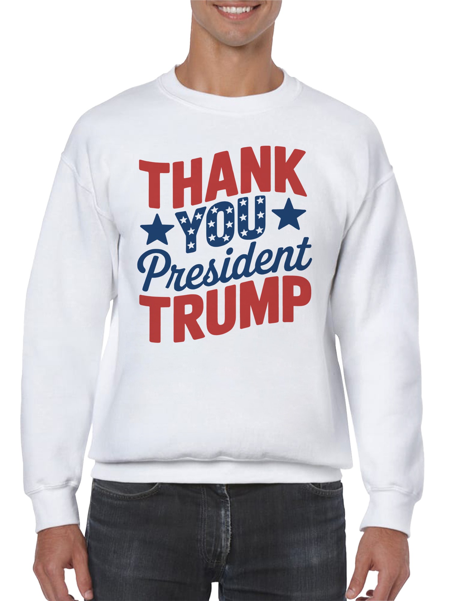 Thank You President Trump Graphic Men's Sweatshirt - Picture 11 of 12