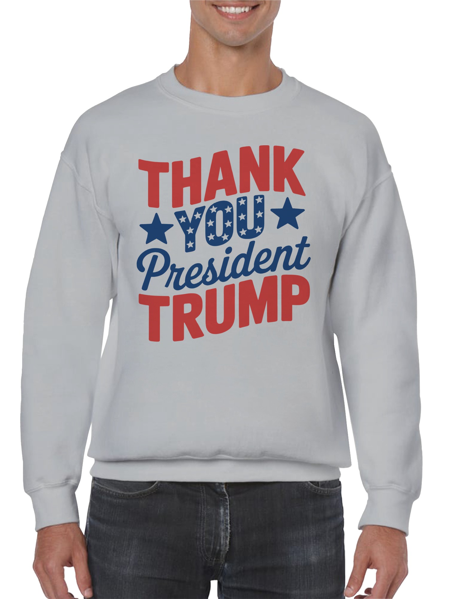 Thank You President Trump Graphic Men's Sweatshirt - Picture 5 of 12