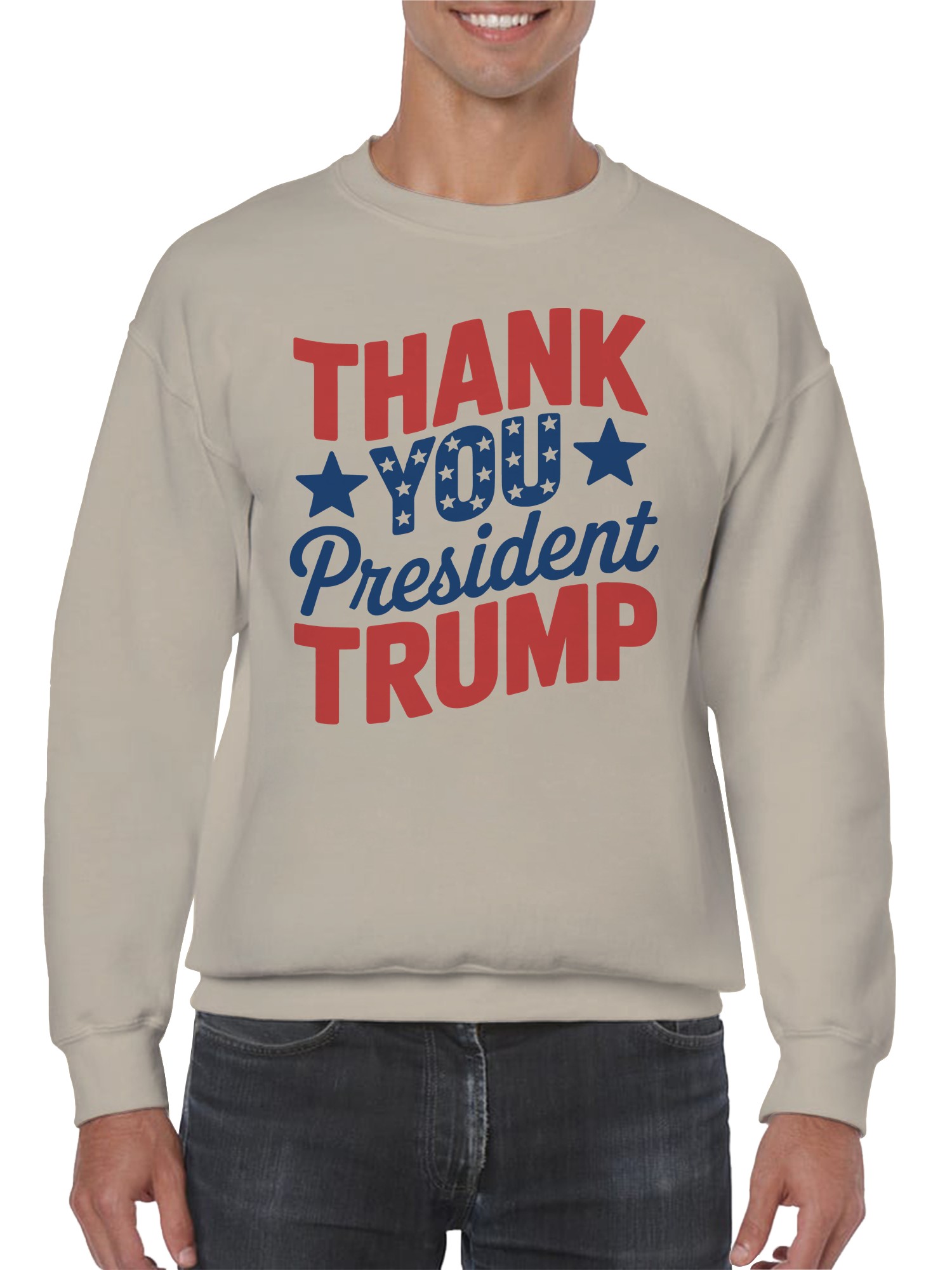 Thank You President Trump Graphic Men's Sweatshirt - Picture 8 of 12