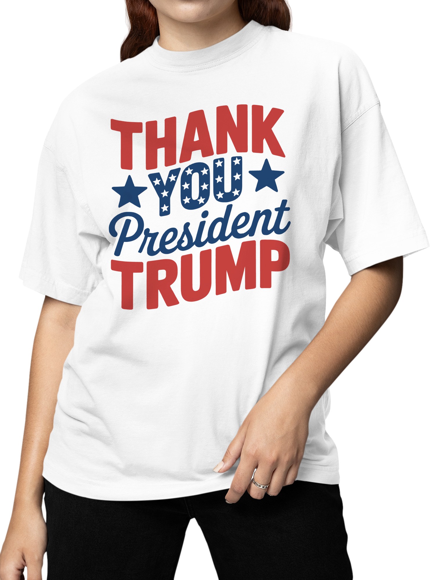 Thank You President Trump Graphic Women's T-shirt - Picture 8 of 12