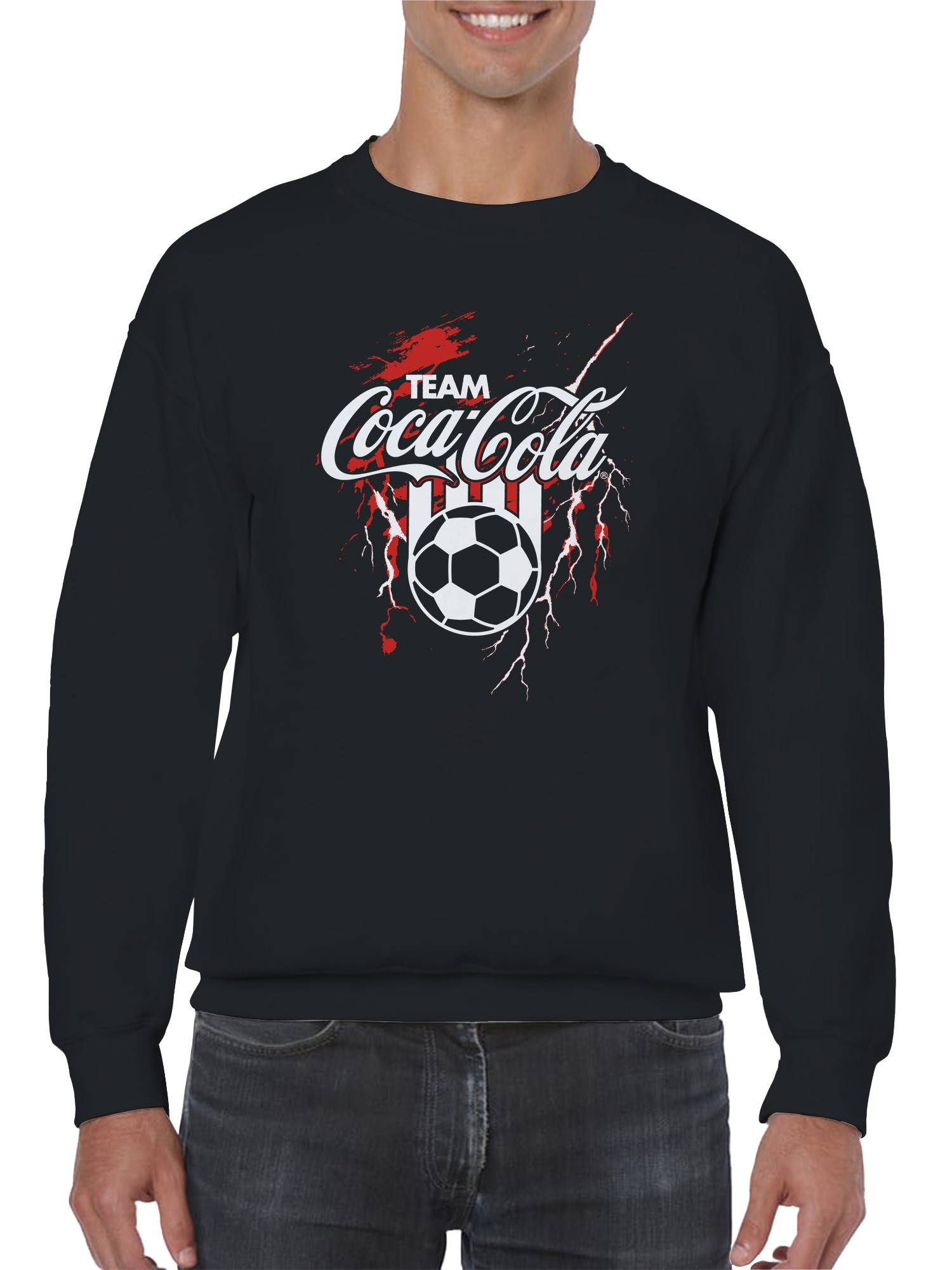 Sudadera para hombre con licencia oficial Coca Cola Team Coca-Cola Soccer Splash Art - Imagen 5 de 6