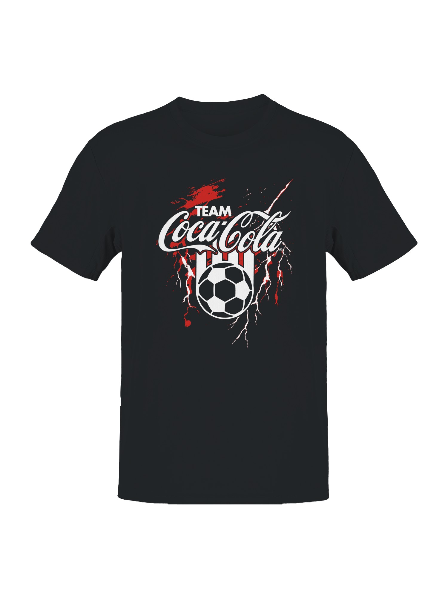 Officially Licensed Coca Cola Team Coca-Cola Soccer Splash Art Men’s T-shirt