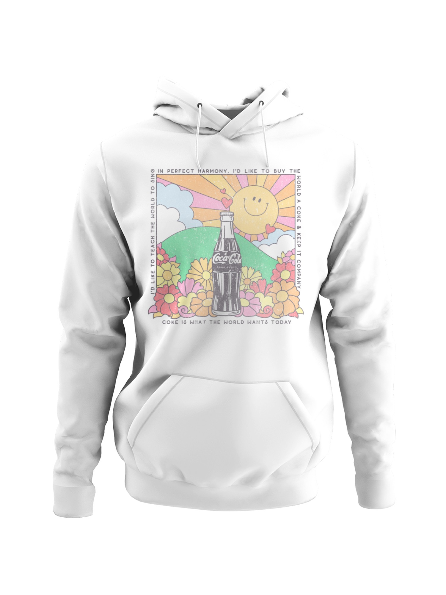 Officially Licensed Coca Cola Coca-Cola Harmony Sunshine Design Women's Hoodie - Picture 4 of 6