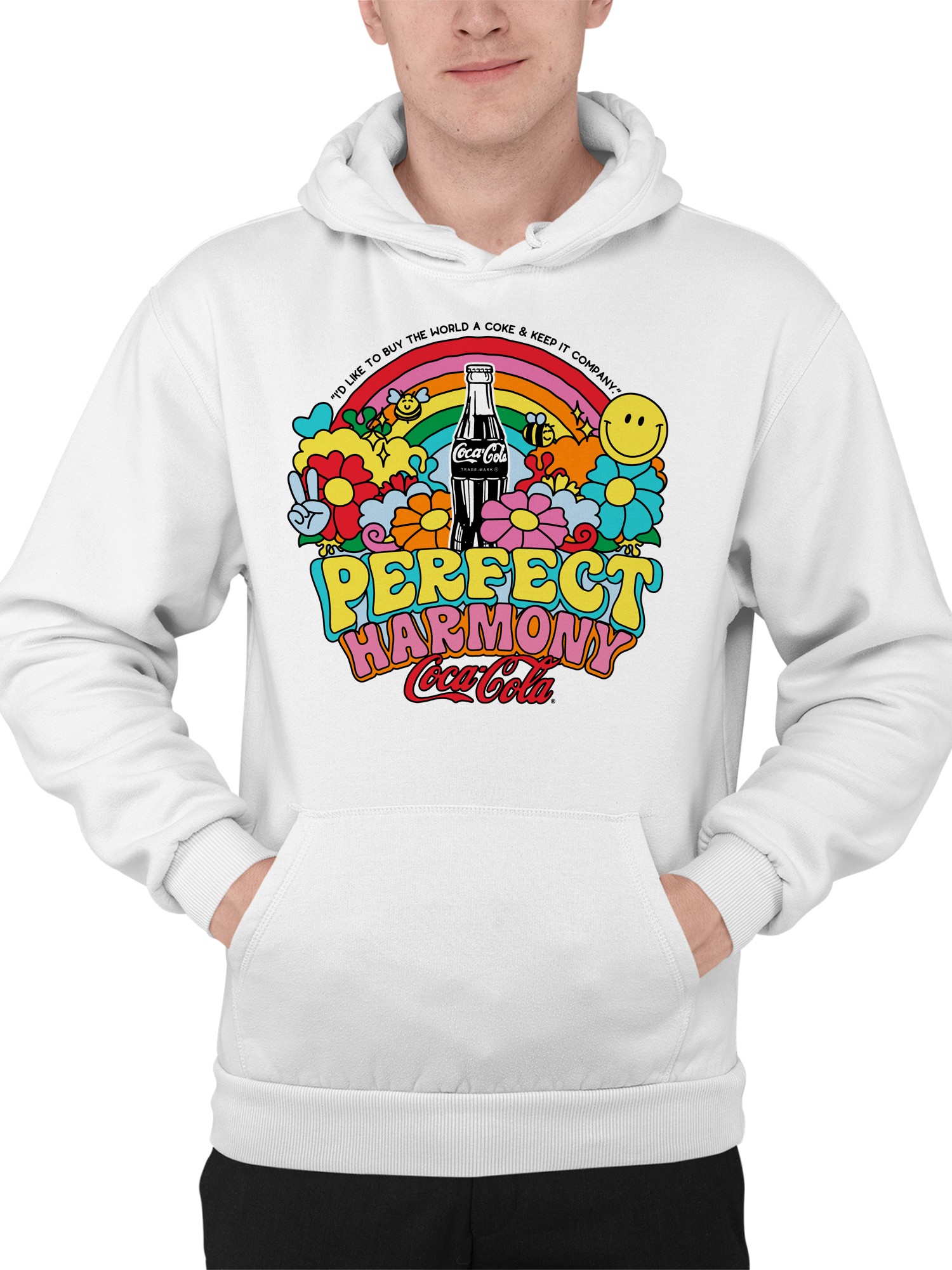 Sudadera con capucha para hombre Coca Cola Perfect Harmony Coca-Cola Rainbow Art con licencia oficial - Imagen 5 de 6