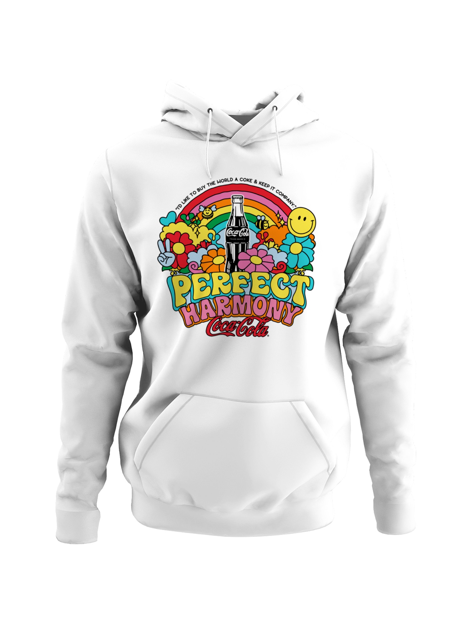 Sudadera con capucha para hombre Coca Cola Perfect Harmony Coca-Cola Rainbow Art con licencia oficial - Imagen 4 de 6
