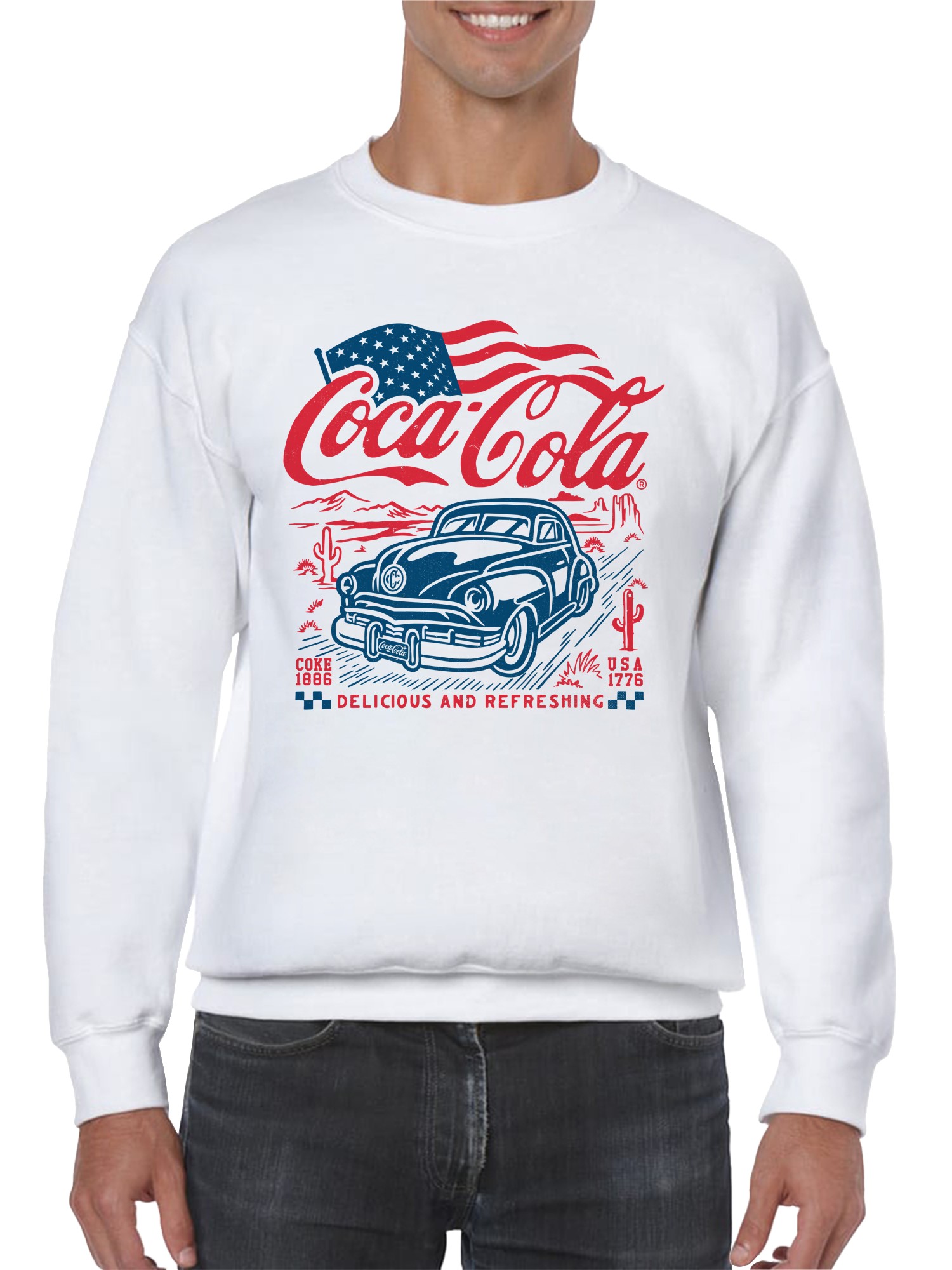Sudadera para hombre Coca Cola Classic Coke Americana Cruiser con licencia oficial - Imagen 8 de 9