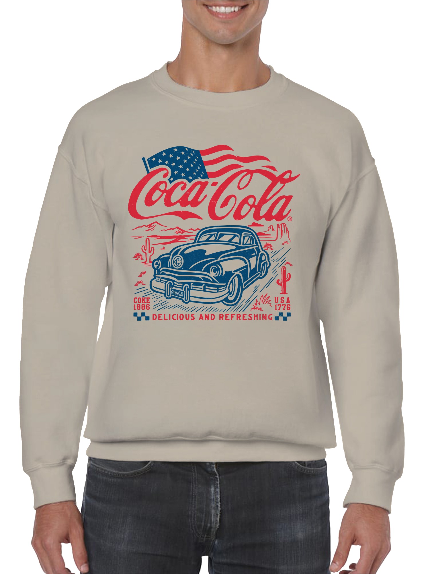 Sudadera para hombre Coca Cola Classic Coke Americana Cruiser con licencia oficial - Imagen 5 de 9