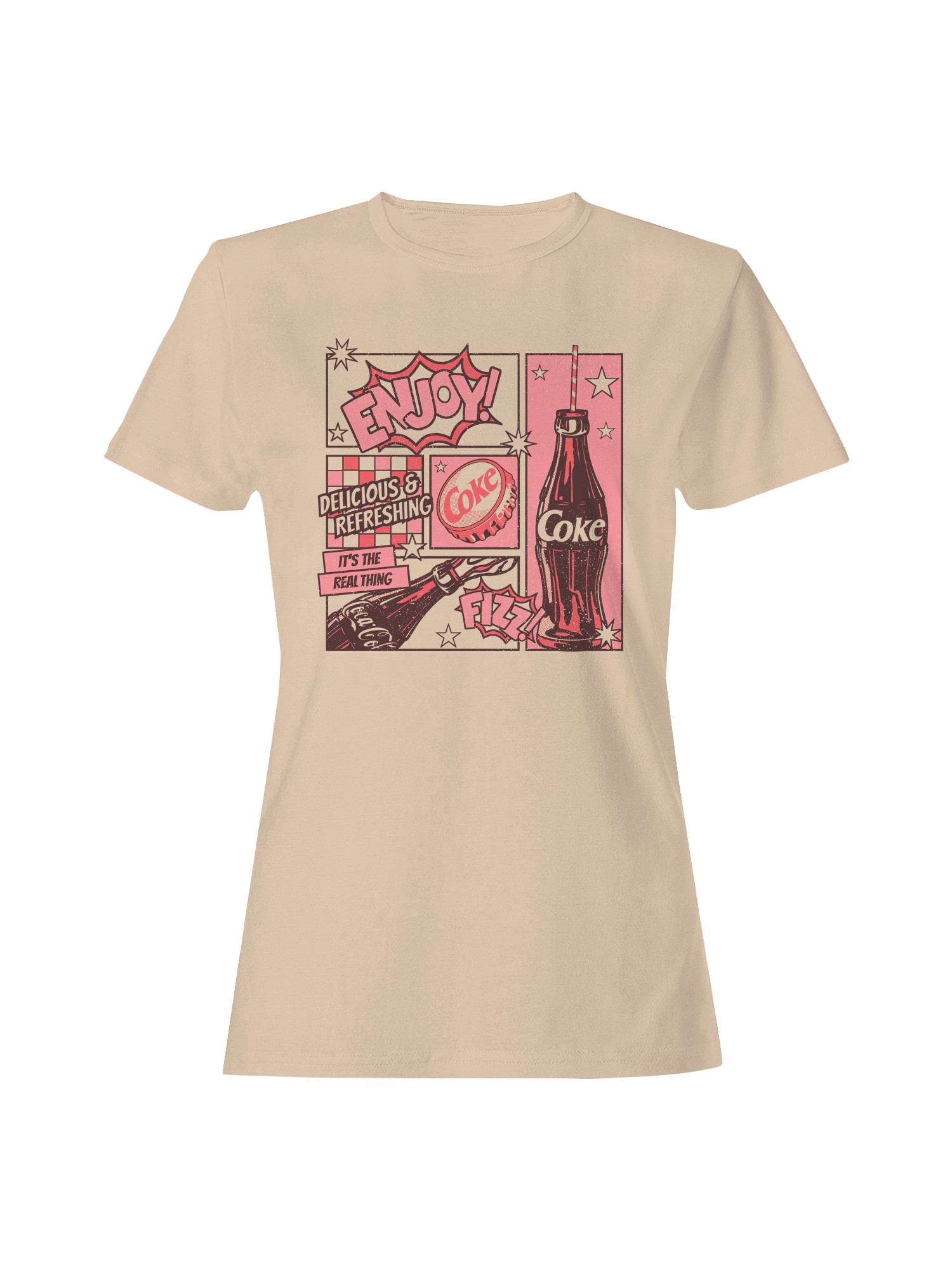 Officially Licensed Coca Cola Retro Coke : Enjoy Refreshing Fizz Women’s T-shirt